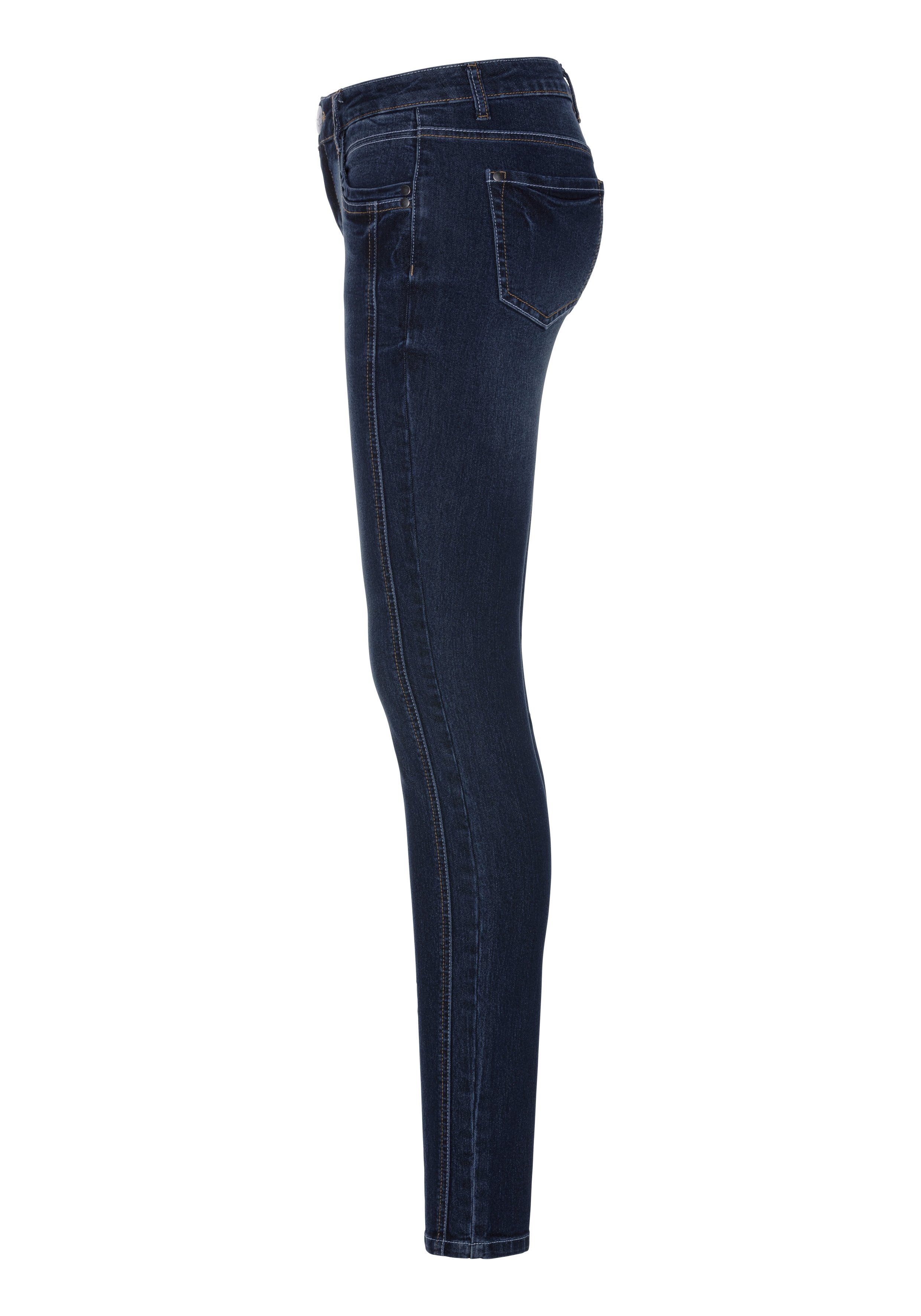 Arizona Skinny jeans normale taille, contrasterende details, used-wassing