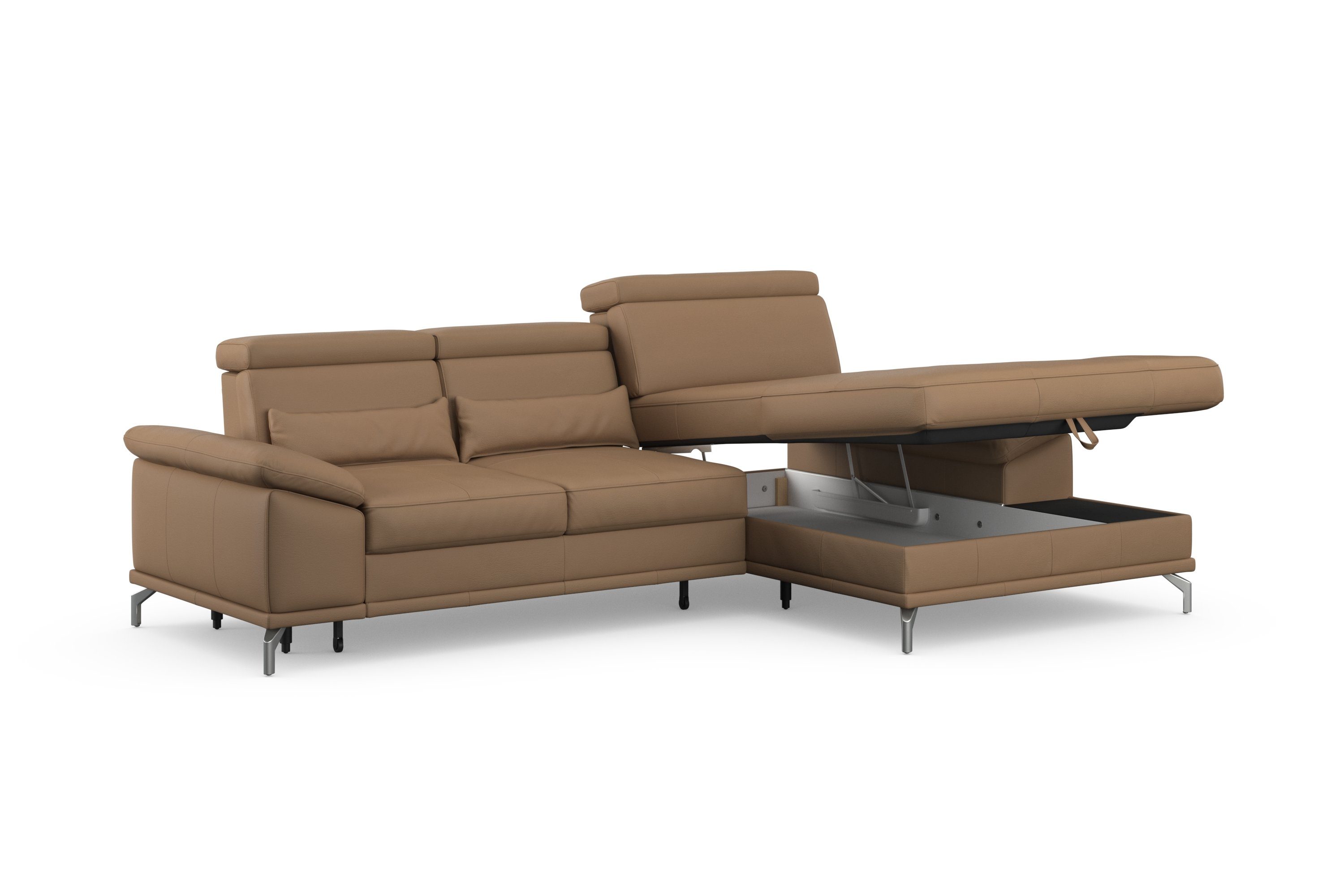 sit&more Hoekbank Cabrio L-vorm, met zitdiepteverstelling, arm- en hoofdsteunverstelling