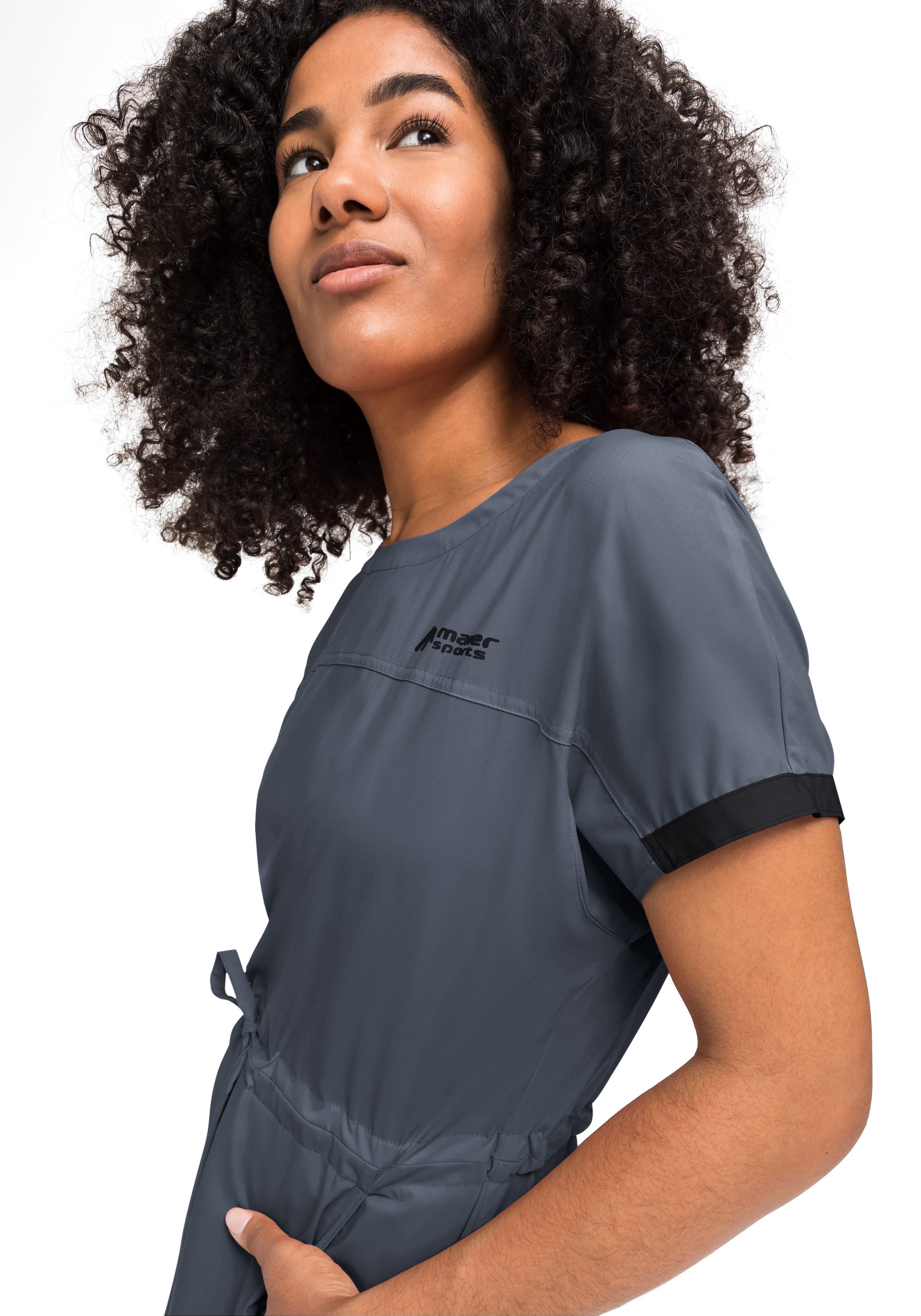 Maier Sports Midi-jurk Fortunit Dress 2 Dames jurk, sportieve outdoorkleed, ademend waterafstotend