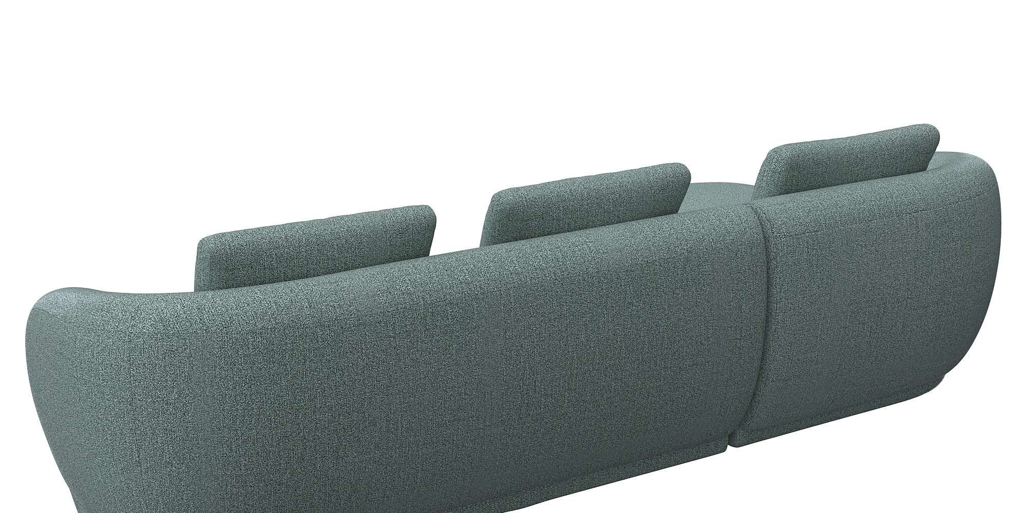 FLEXLUX Zithoek Torino, rond, L-vorm, bankhoek met recamière, longchair-sofa