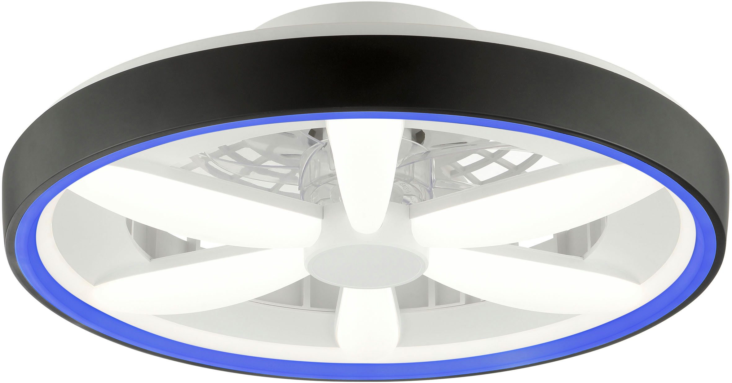 Brilliant Leuchten Led-plafondlamp Gaiano Ø 48cm met ventilator, 6400 lm, dimbaar, RGB, 2700-6500 K