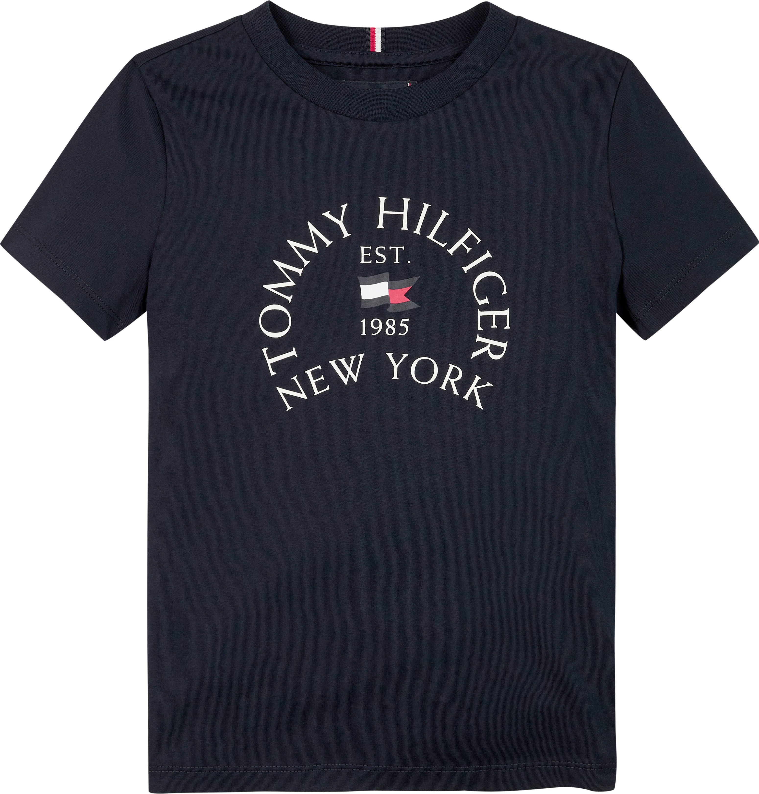 Tommy Hilfiger T-shirt NAUTICAL ARCH PRINTED REG TEE SS Baby tot 2 jaar, met groot Tommy-logo