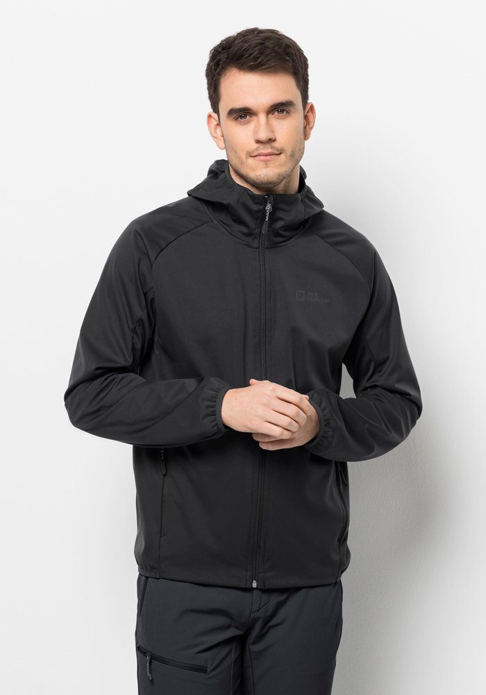 Jack Wolfskin Softshell-jack FELDBERG hoody M heren softshell jassen maat XXL (58) zwart