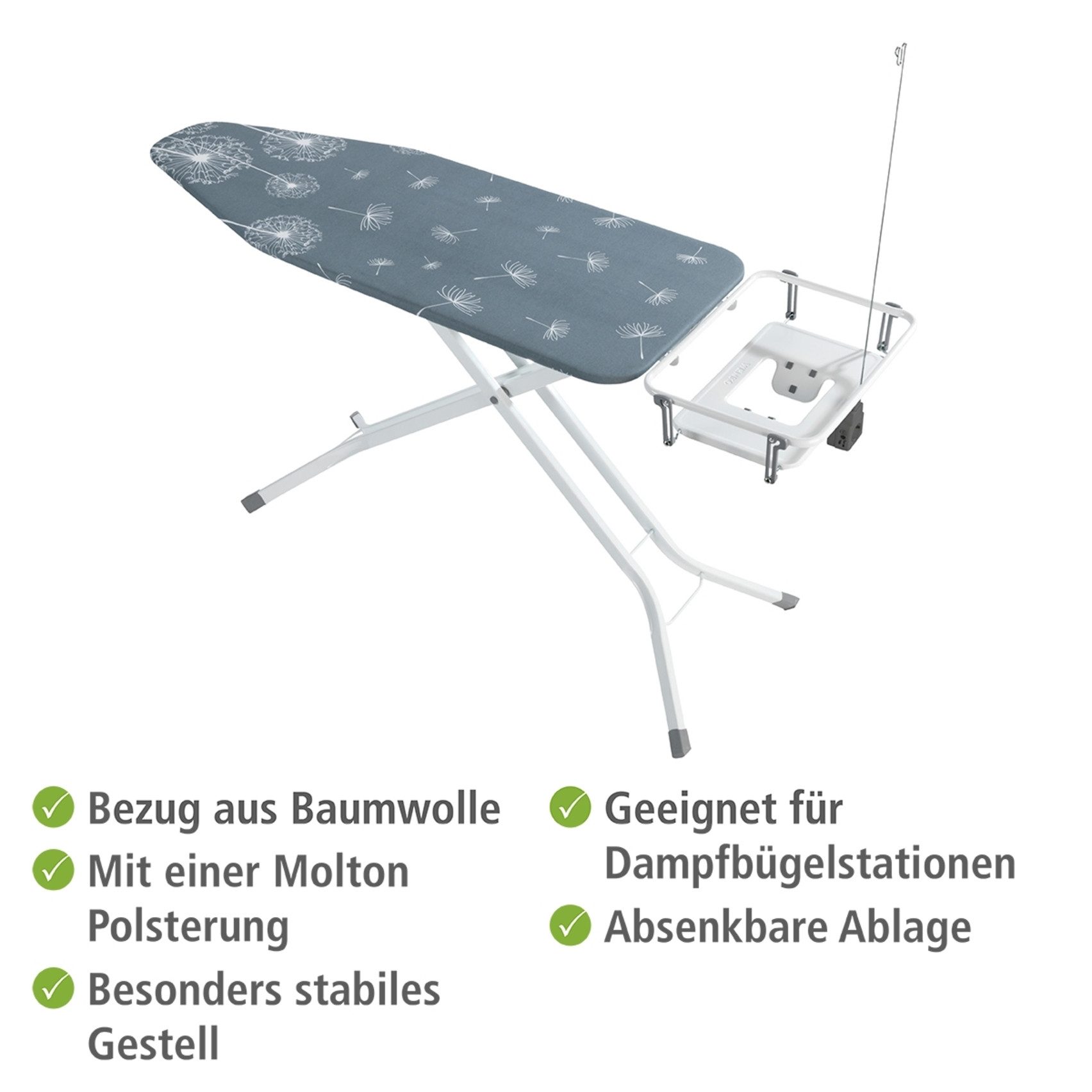WENKO Strijkplank Model Professional met kabelgeleiding en stopcontact