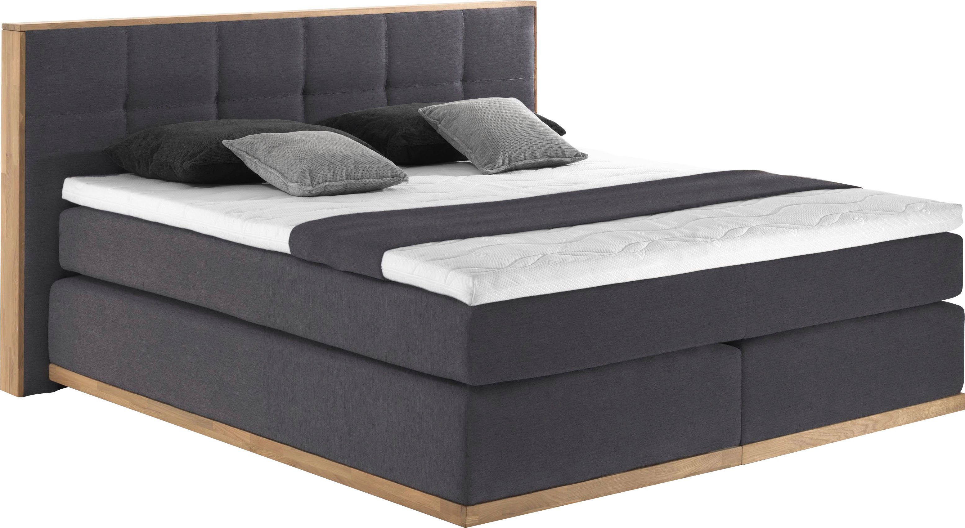 Places of Style Boxspring Vinton van massief eiken, verschillende hardheden (ook h4) (5-delig)