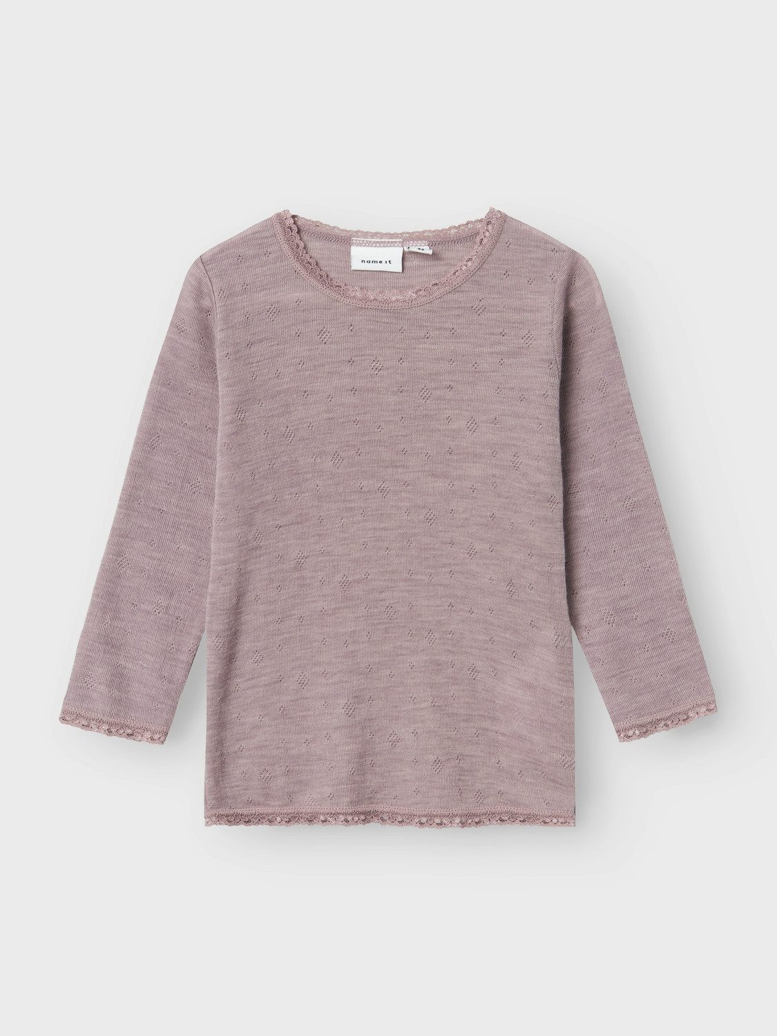 Name It Shirt met lange mouwen NMFWANG WOOL NEEDLE LS TOP SOLID NOOS