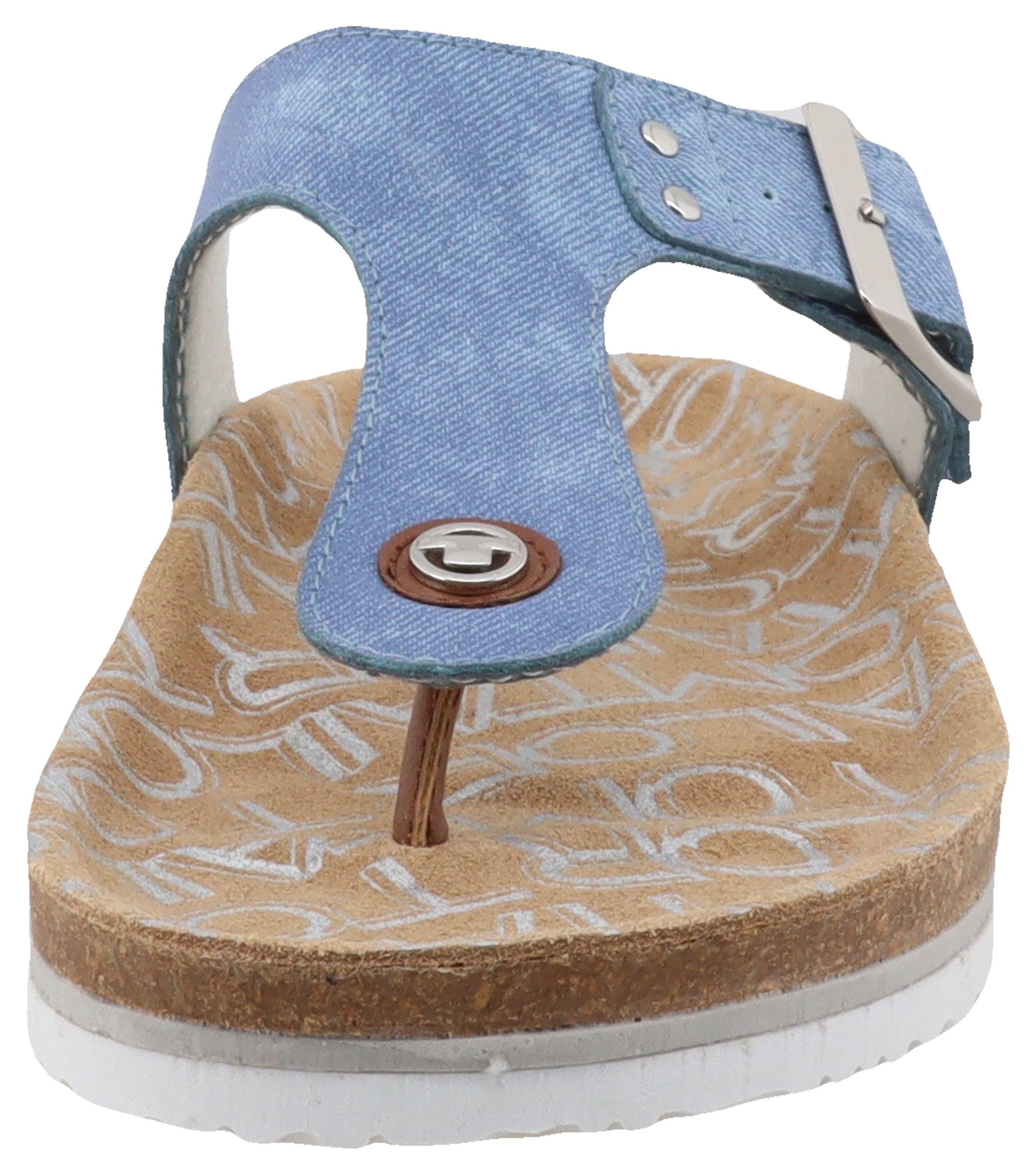 Tom Tailor Teenslippers , flats, zomerschoen, dianette, strand schoen in jeans-look
