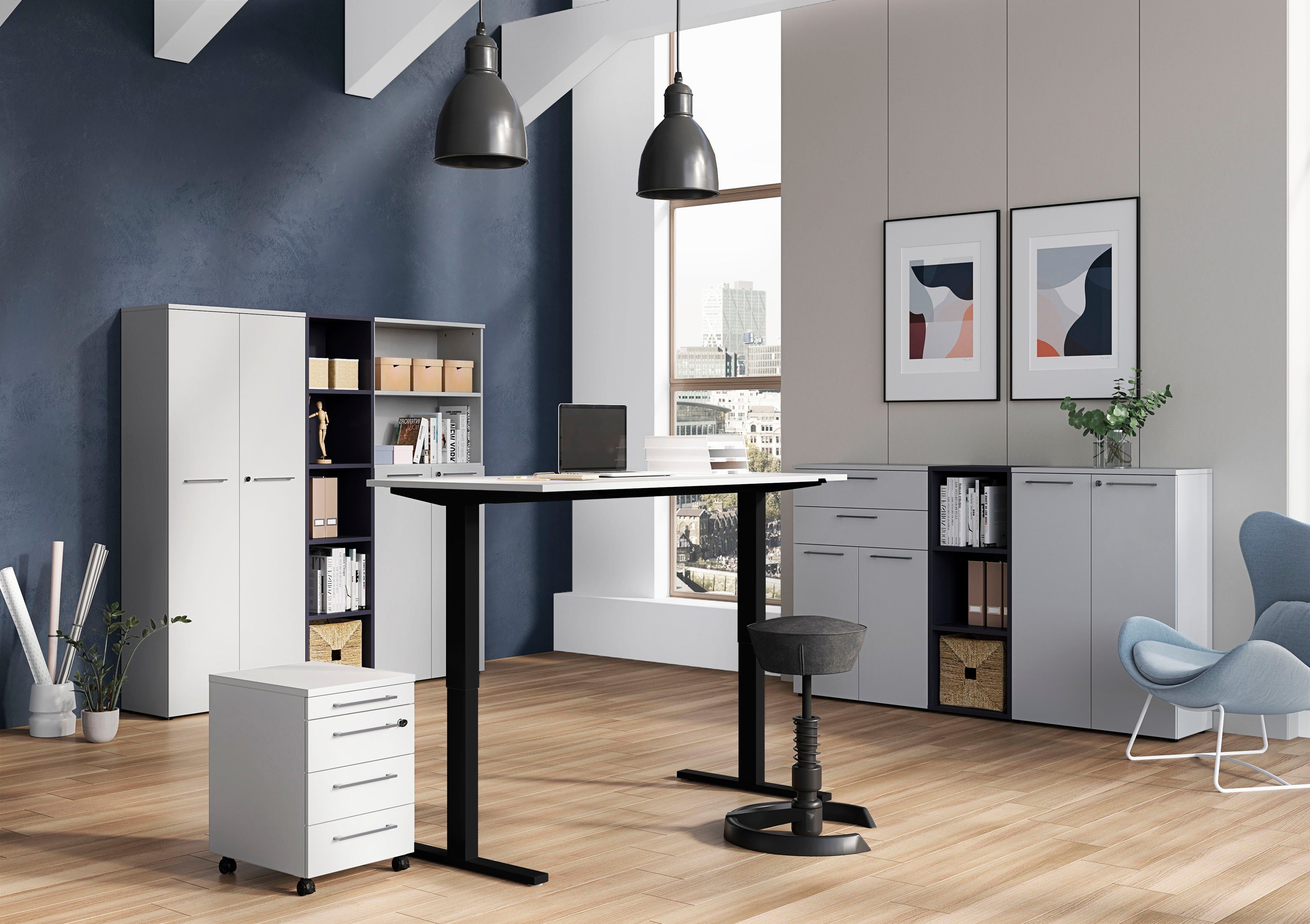 GERMANIA Ordnerrek GW-Agenda archiefkast met verstelbare planken, breedte 45 of 80 cm, made in germany