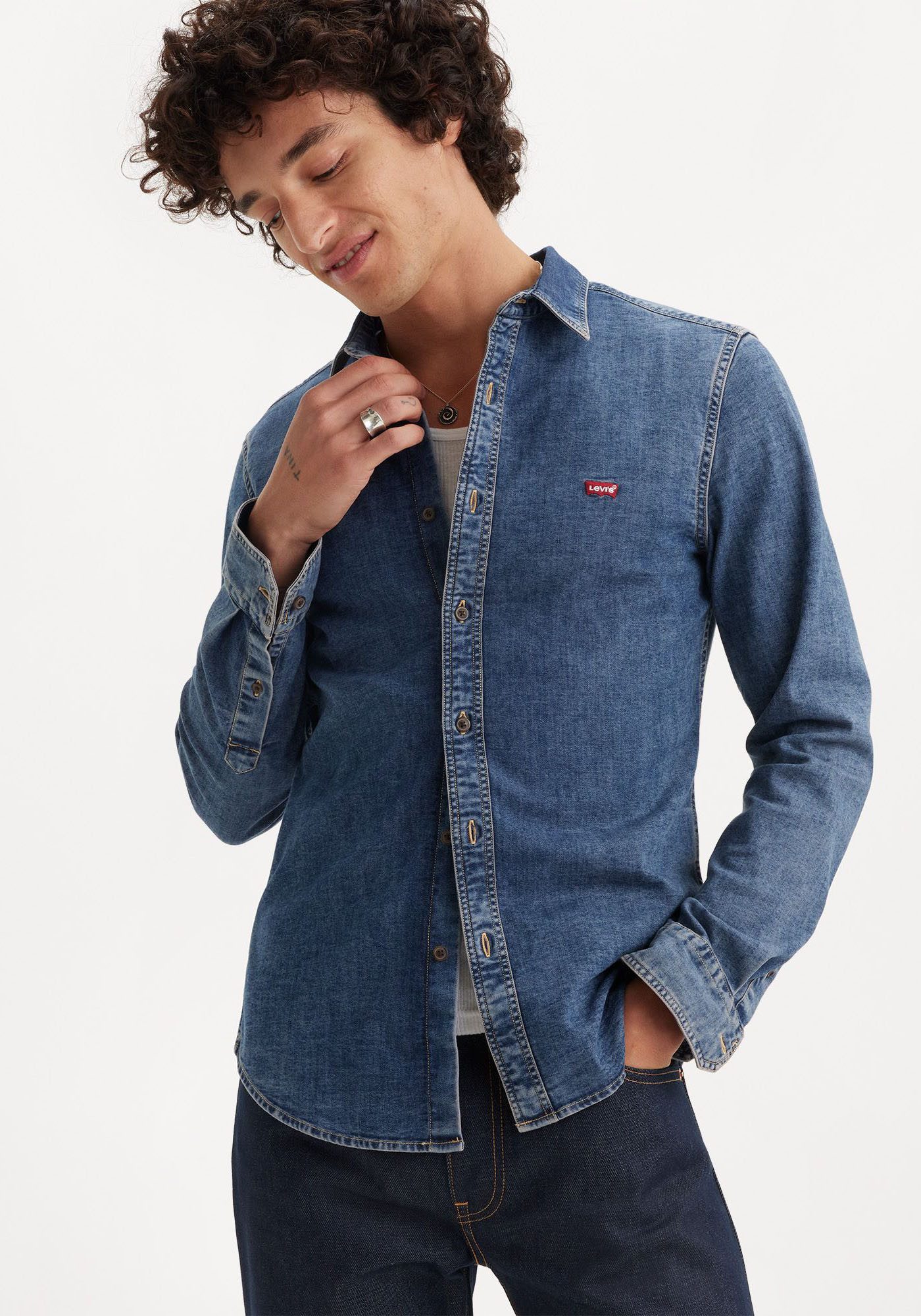 Levi's Jeans overhemd LS BATTERY HM SHIRT SLIM van onderhoudsvriendelijke katoenmix