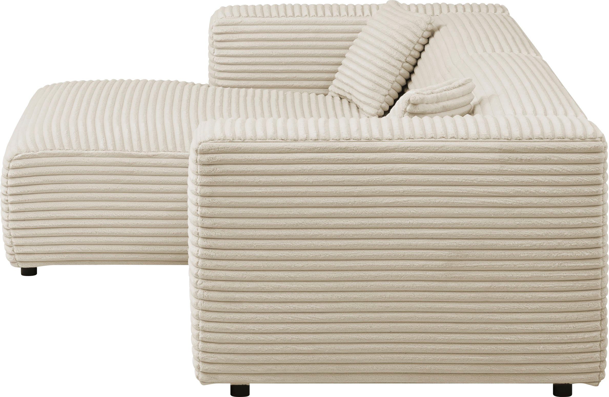 andas Hoekbank BAKELS, L-vorm in cord of bouclé stof, moderne bank naar keuze chaise longue rechts/links, comfortabel zitcomfort