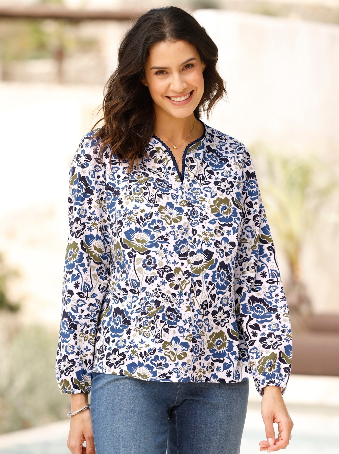 Classic Inspirationen Blouse zonder sluiting dames tunieken maat 42 beige