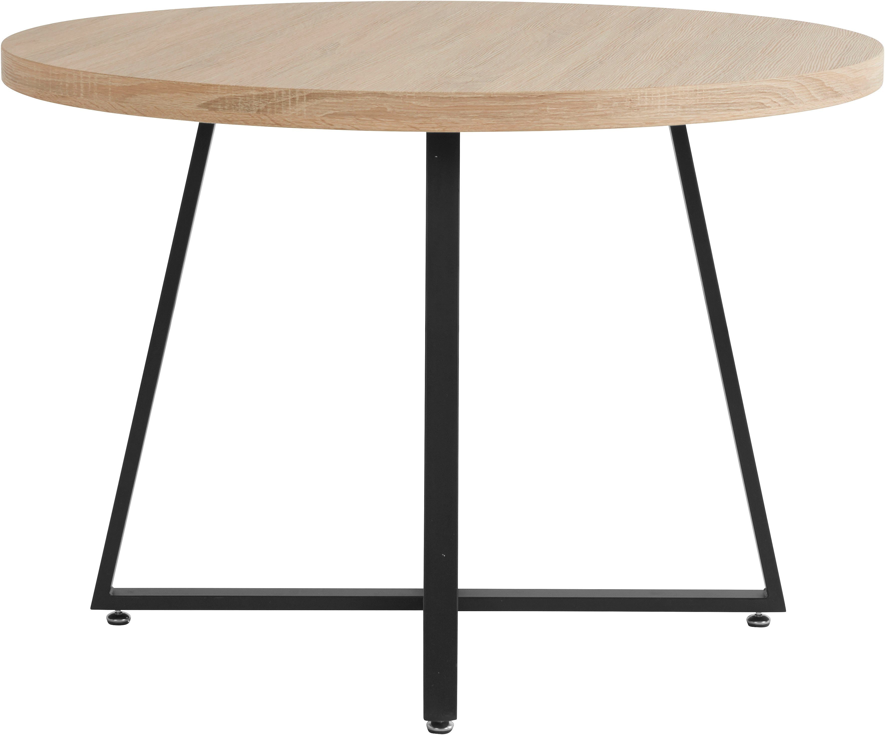 Home affaire Eettafel Anja, TOPSELLER! Diameter 110 cm, Scandi design, metalen frame