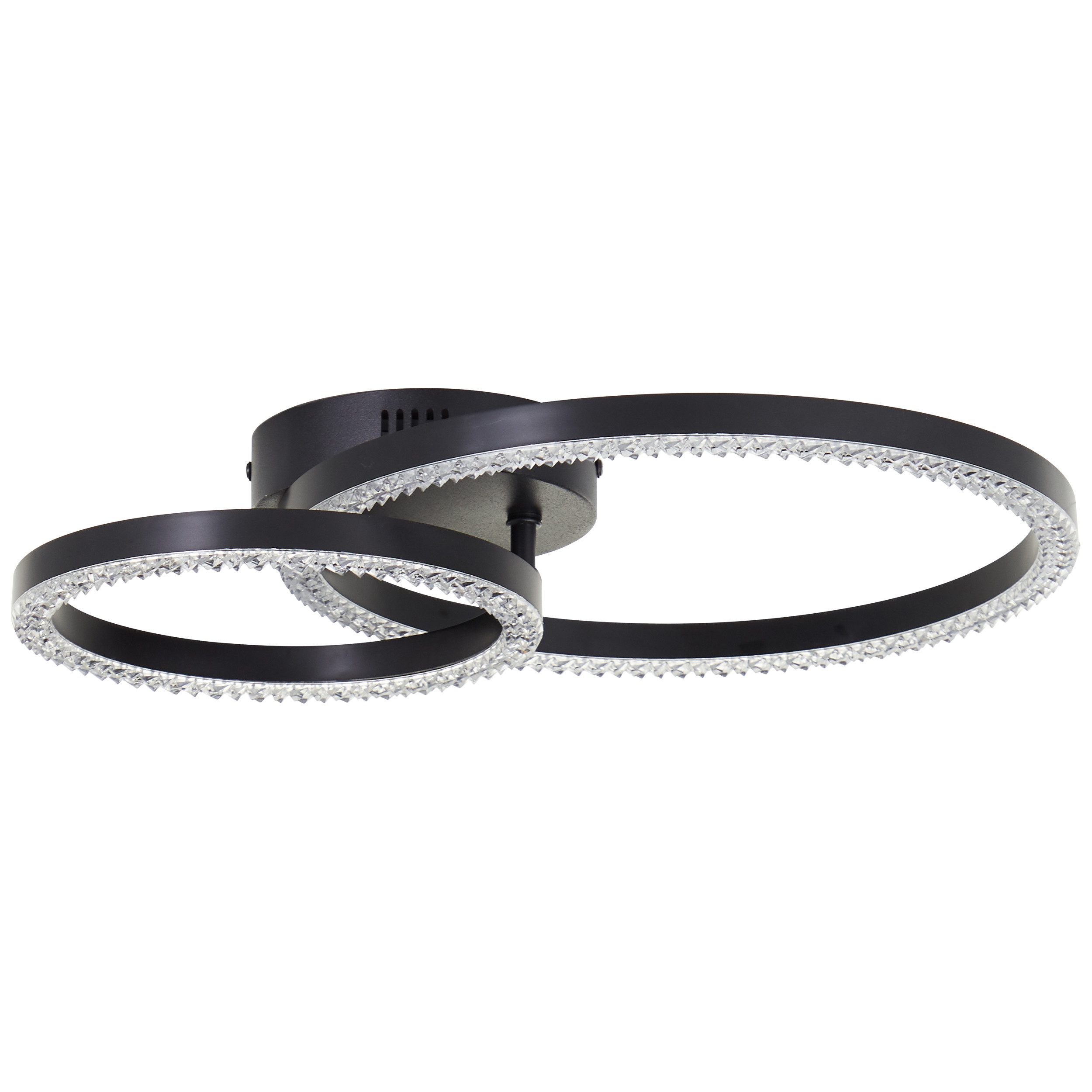 Brilliant Leuchten Led-plafondlamp AURELIA 40 x 30 cm, 2500 lm, 4000 k, draaibaar, kristaloptiek, zwart