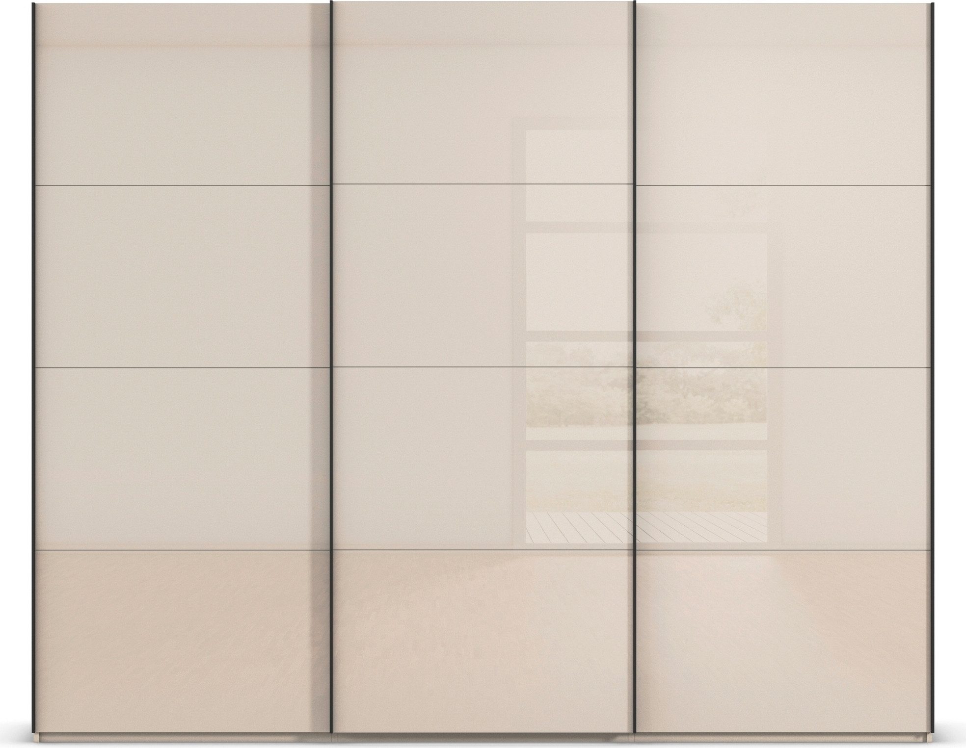 rauch Schuifdeurkast Kledingkast Kast Garderobe Slaapkamerkast SCALE-FYRA edel vierdelige deuren met glas-front veel kleuren made in germany