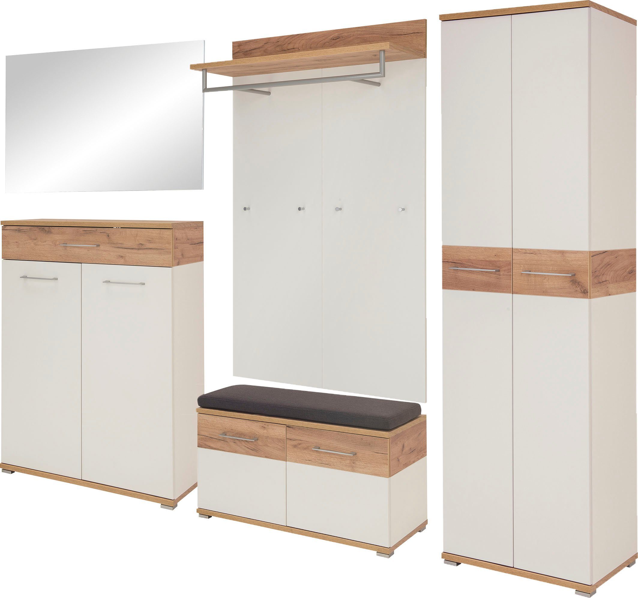 GERMANIA Halmeubelset GW-Topix Deuren met soft-close-functie (set, 6-delig) wandkapstokken wit