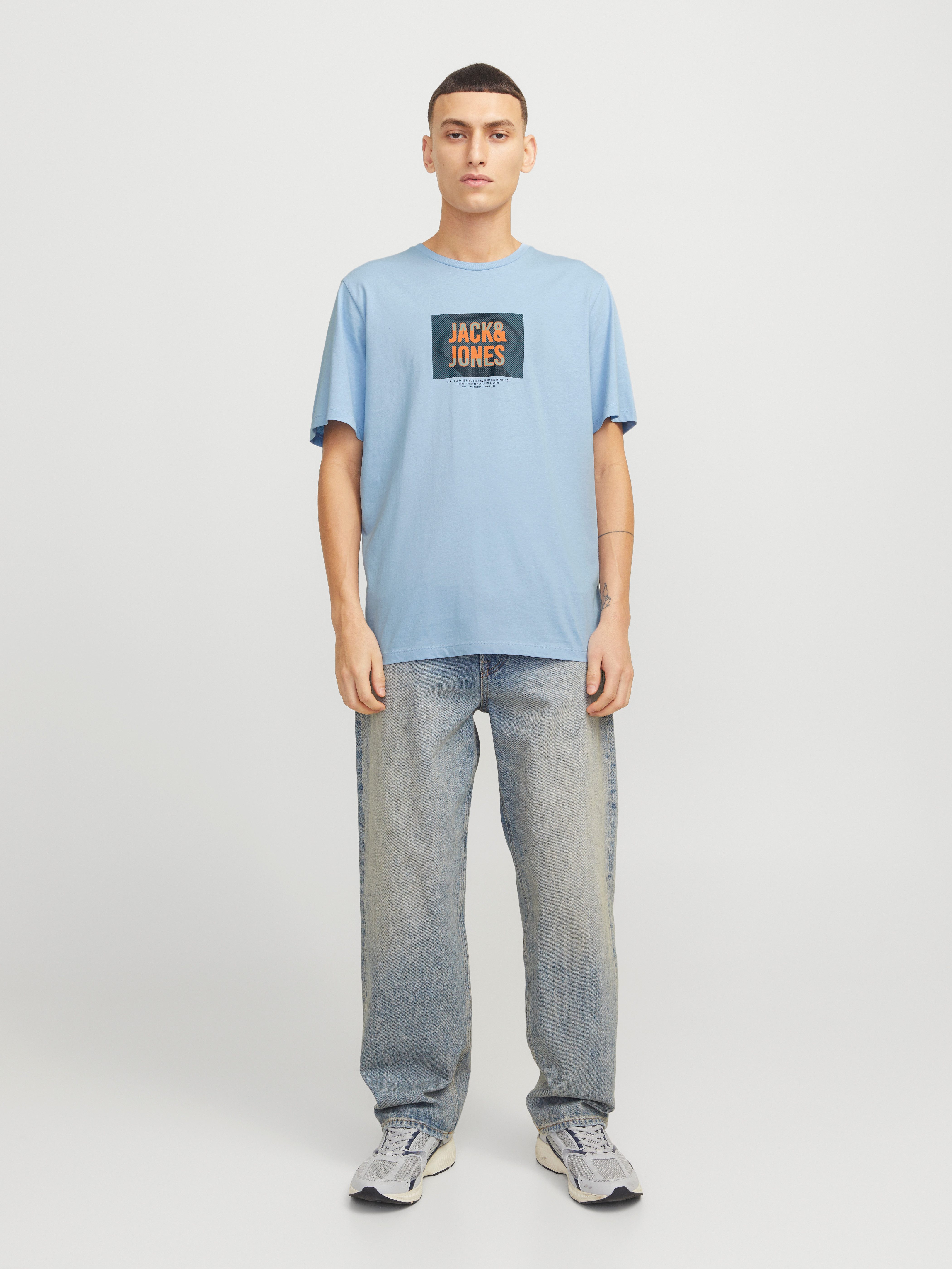 Jack & Jones Shirt met print JJHUDSON TEE SS CREW NECK