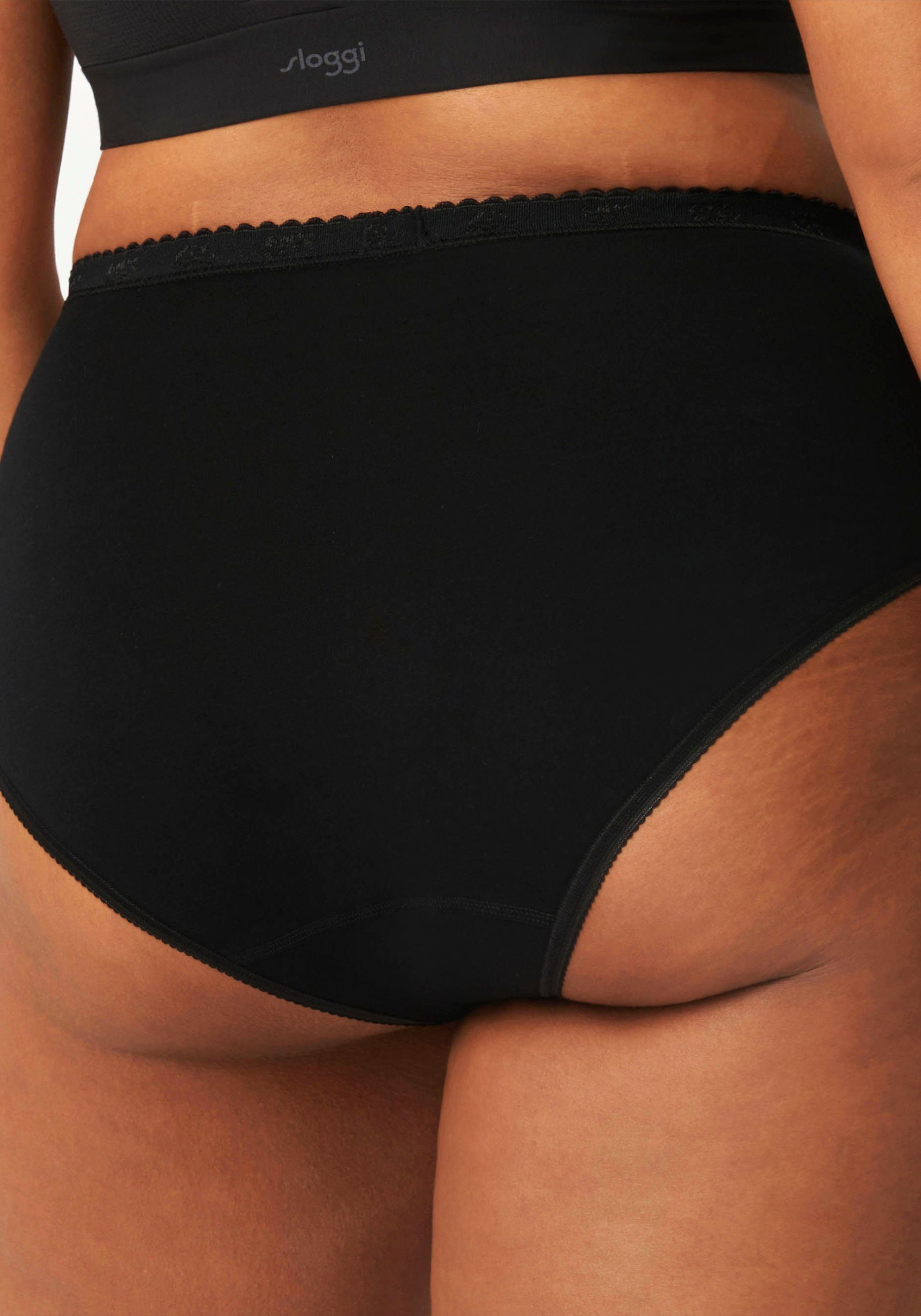 Sloggi Slip Chic Midi 4P met elastische kanten-inzetten (4 stuks, Set van 4)
