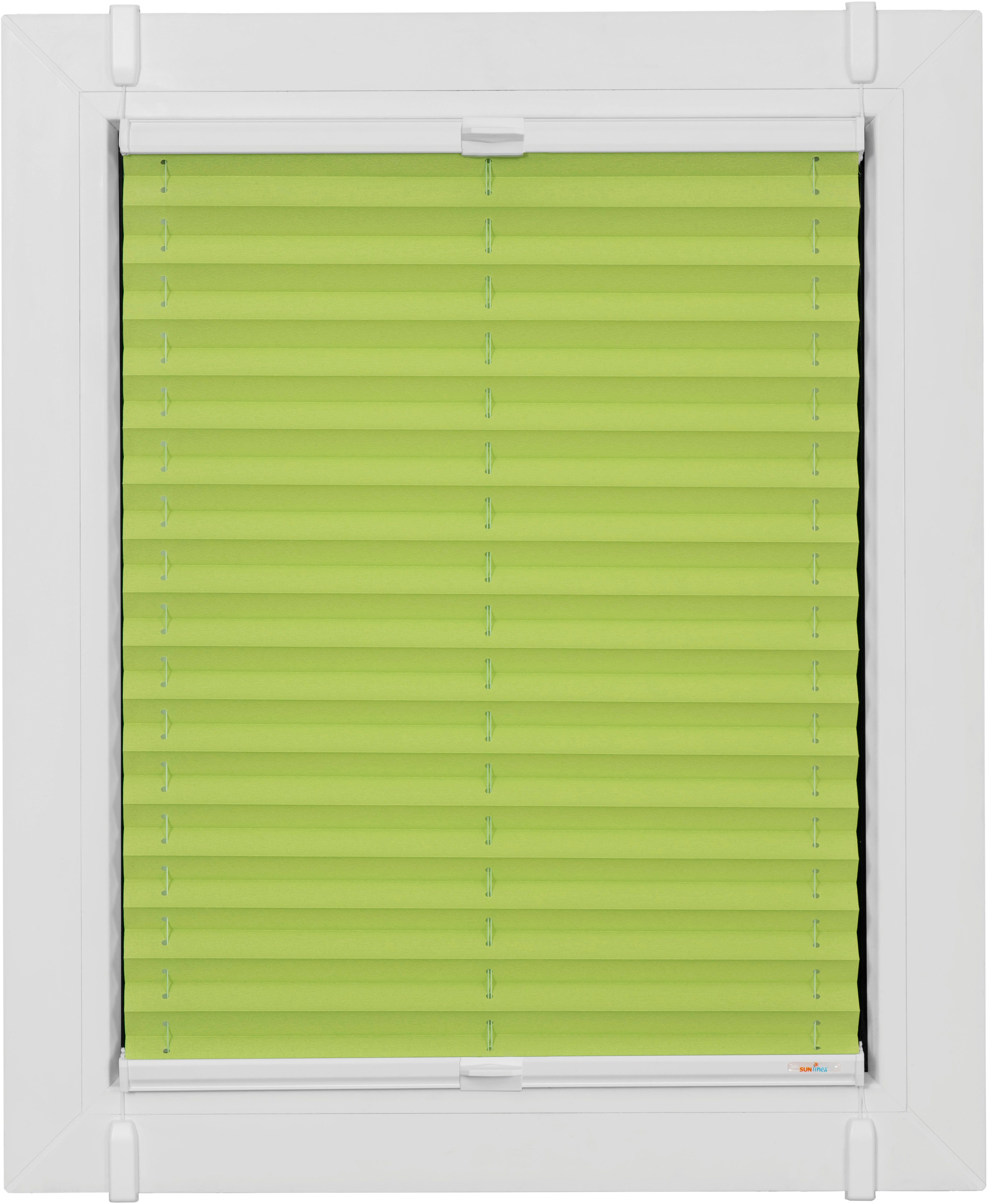 sunlines Plissé One Size Style Crepe Accessoirekleur wit, om te klemmen (1 stuk) plisségordijnen maat 75 cm x 210 cm groen