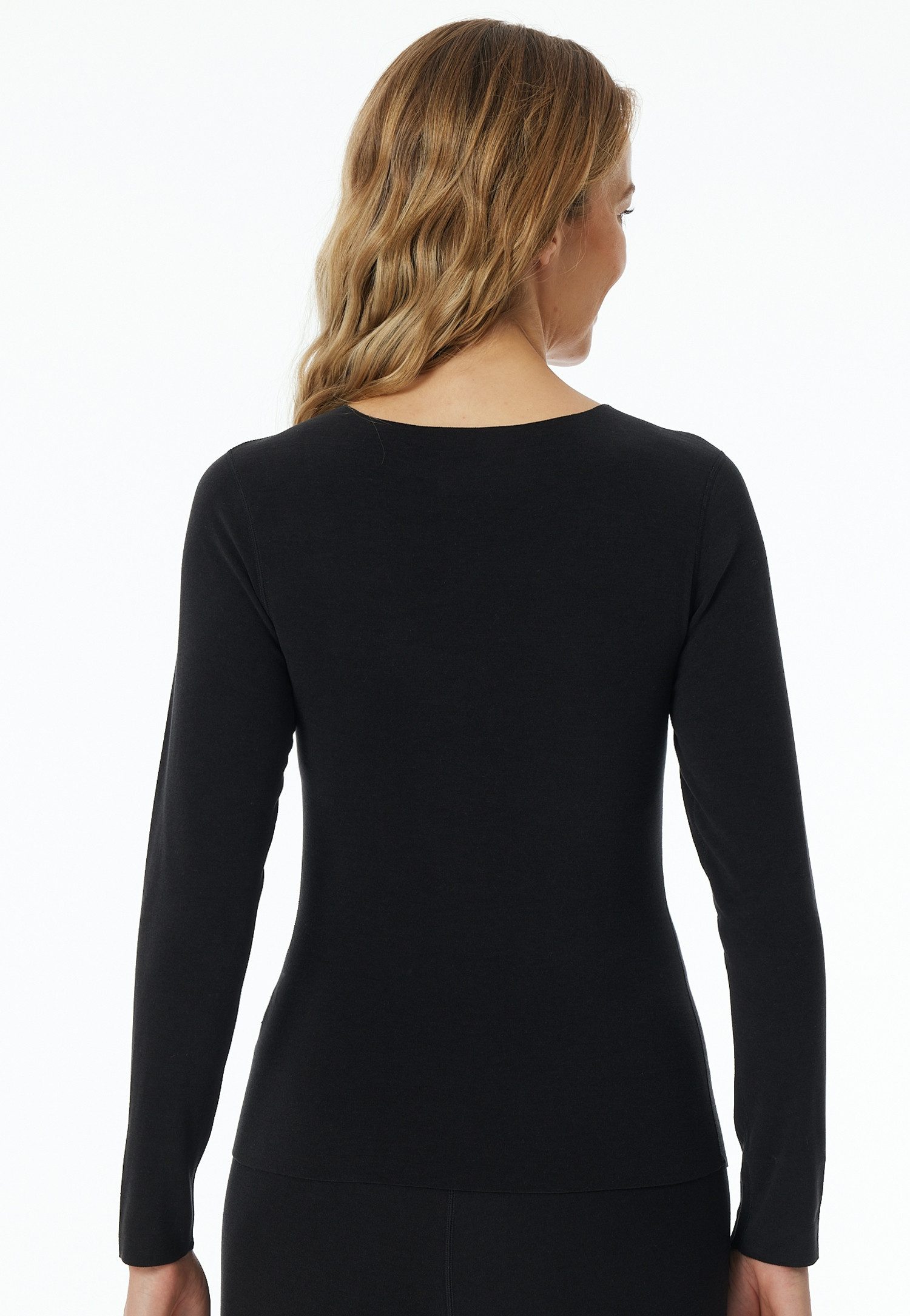 Schiesser Shirt met lange mouwen INVISIBLE SOFT WARMING met open gesneden randen en platte naden