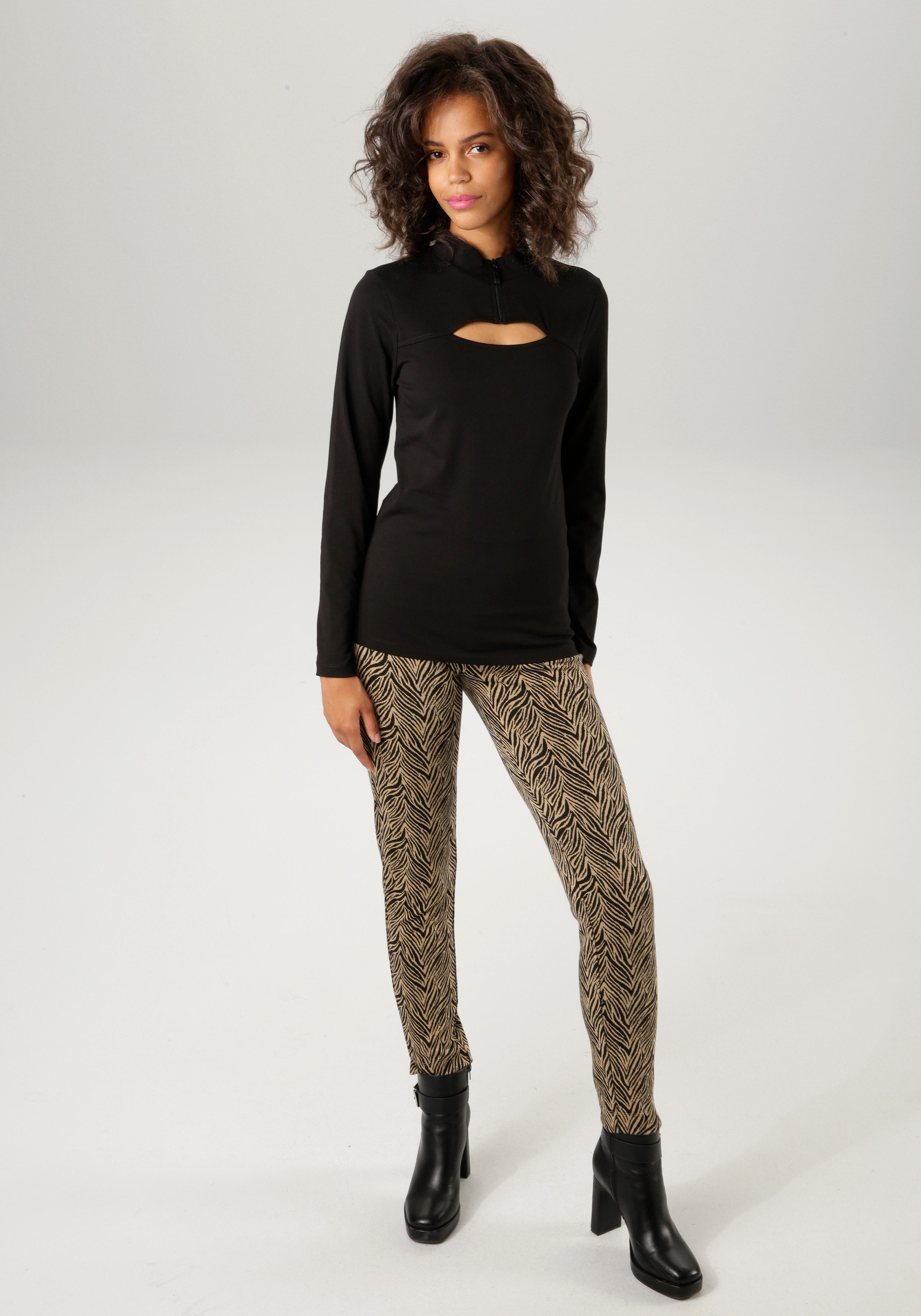 Aniston CASUAL Shirt met lange mouwen met verfijnd cut-out