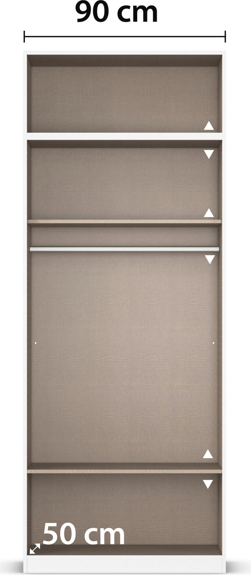 rauch Draaideurkast Prandon A met 2 lades en opbouw-element, metalen grepen in wit (set, 2 stuks)