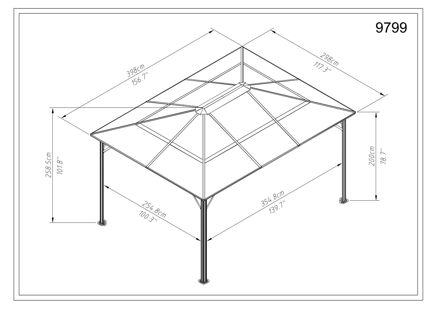 KONIFERA Tuinprieel Aruba Bxd: 300x400 cm, aluminiumframe