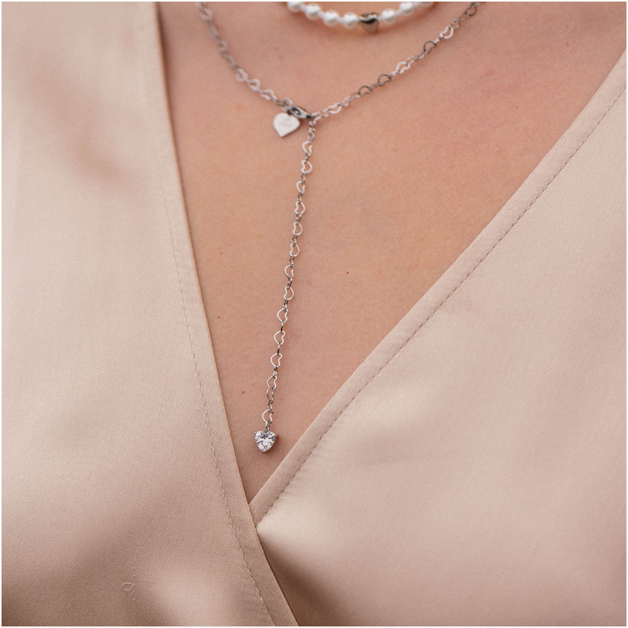 Purelei Ketting in Y-model Sieraad cadeau Endless Love hart glitter, 23031