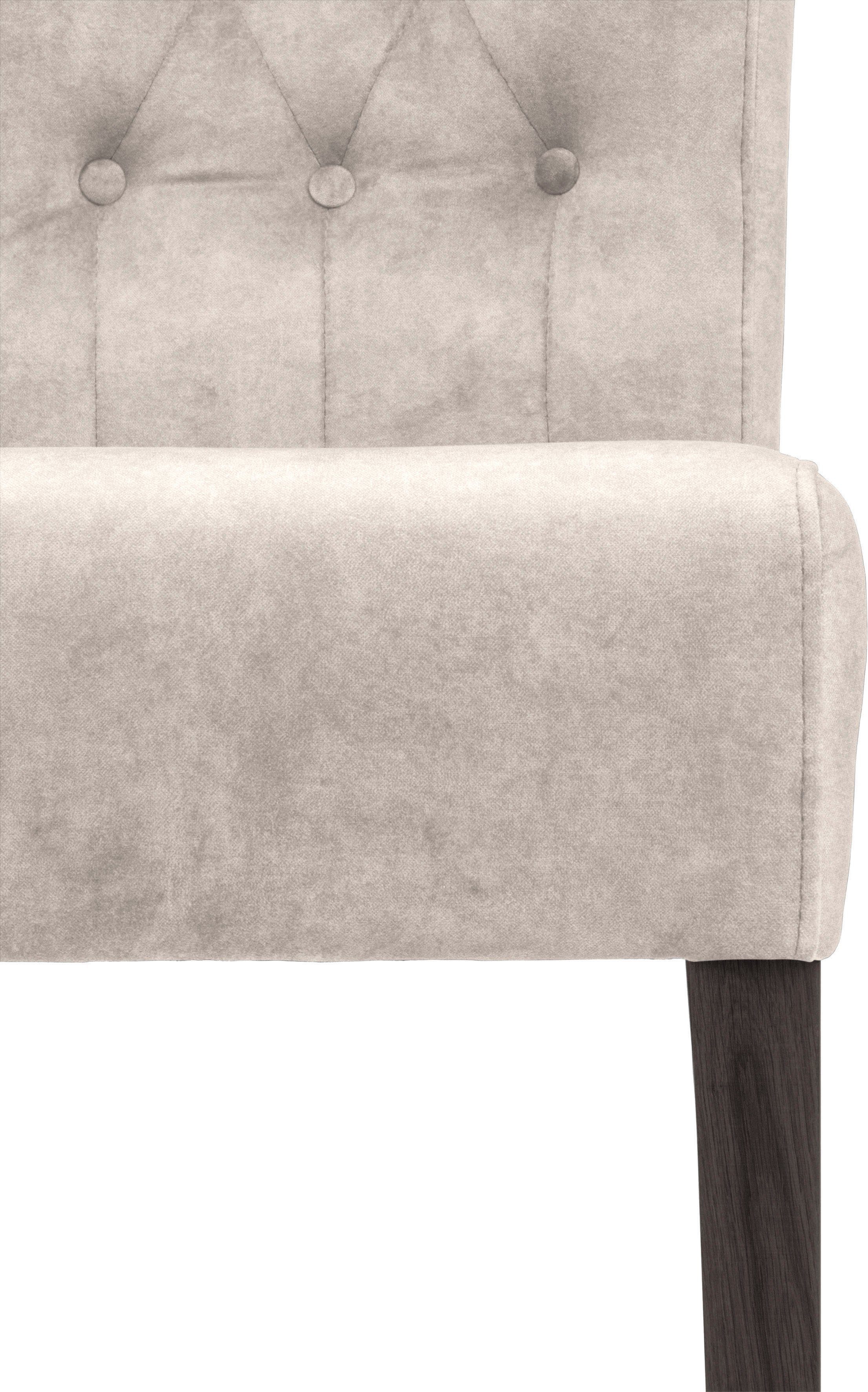 Home affaire Eetkamerstoel Queen BESTSELLER Gestoffeerde stoel met knoopdetails, set van 2, 4 of 6