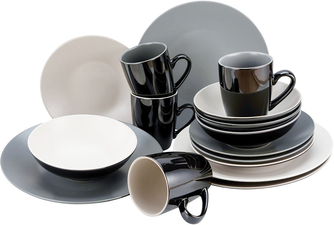 Otto CreaTable Combi-servies Very Cool Servies. coole kleuren. 16 delen. voor 4 personen (set. 16-delig) aanbieding