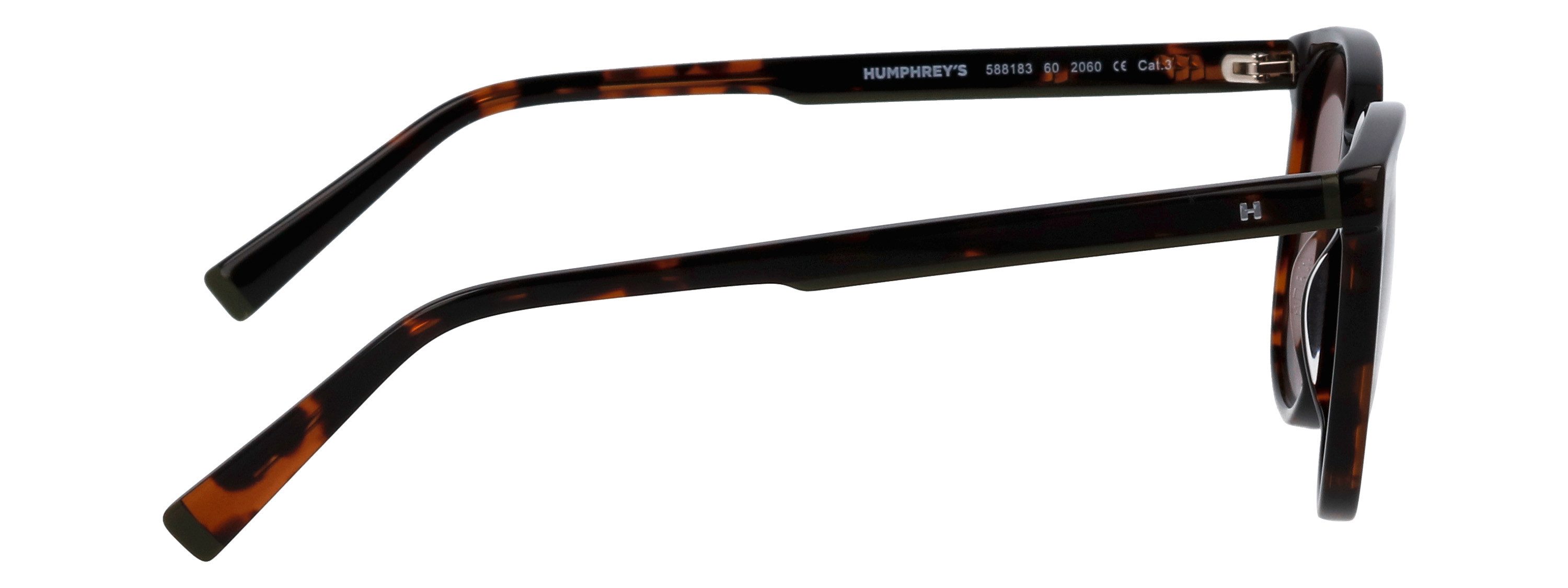 HUMPHREY´S eyewear Zonnebril 588183 Vorm trapezium, olijfkleurige accenten op de poot, adc uv 400