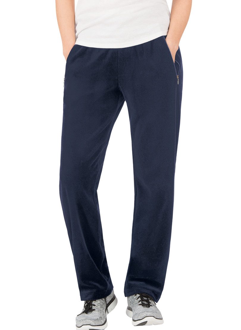 Trigema Nickybroek TRIGEMA nicky vrijetijdsbroek (1-delig) dames broeken maat XL blauw