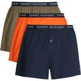 tommy hilfiger underwear geweven boxershort gulp met knoopsluiting (set, 3 stuks, set van 3) multicolor