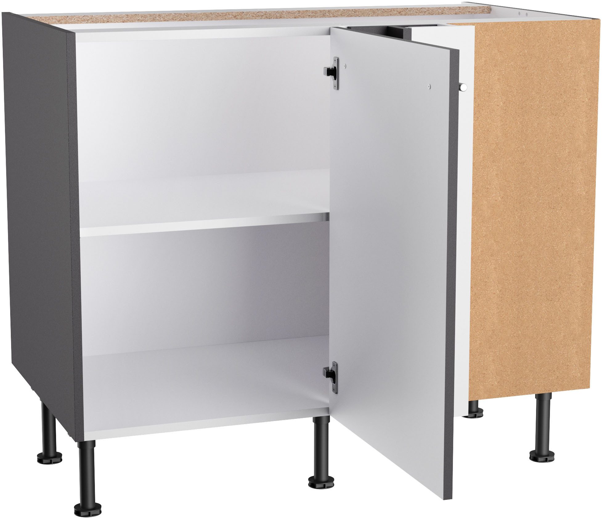 OPTIFIT Hoekonderkast Bern2 Breedte 100 x 65 cm, oplossing voor vaatwasser, 1 deur, 1 legplank