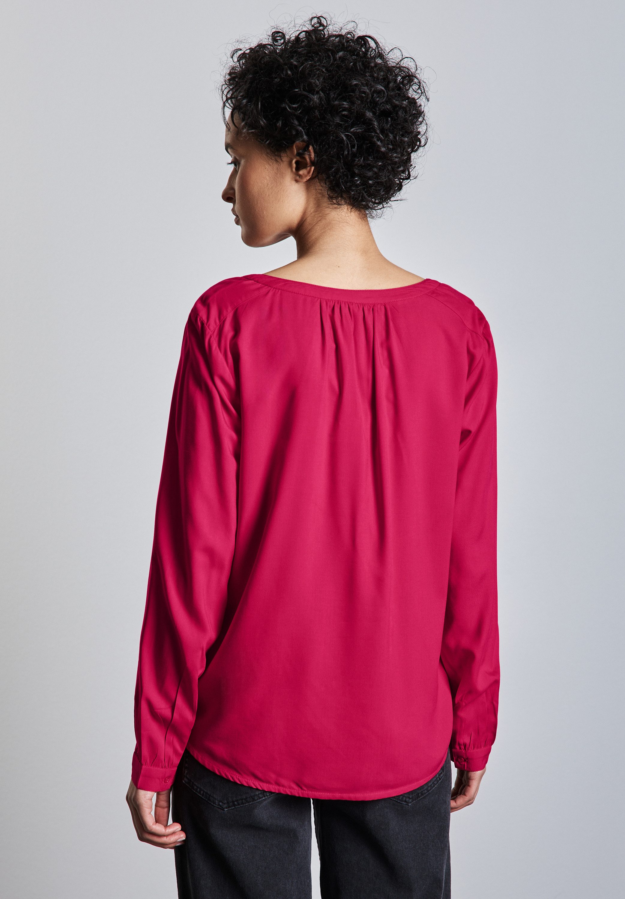 STREET ONE Blouse met lange mouwen in unikleur