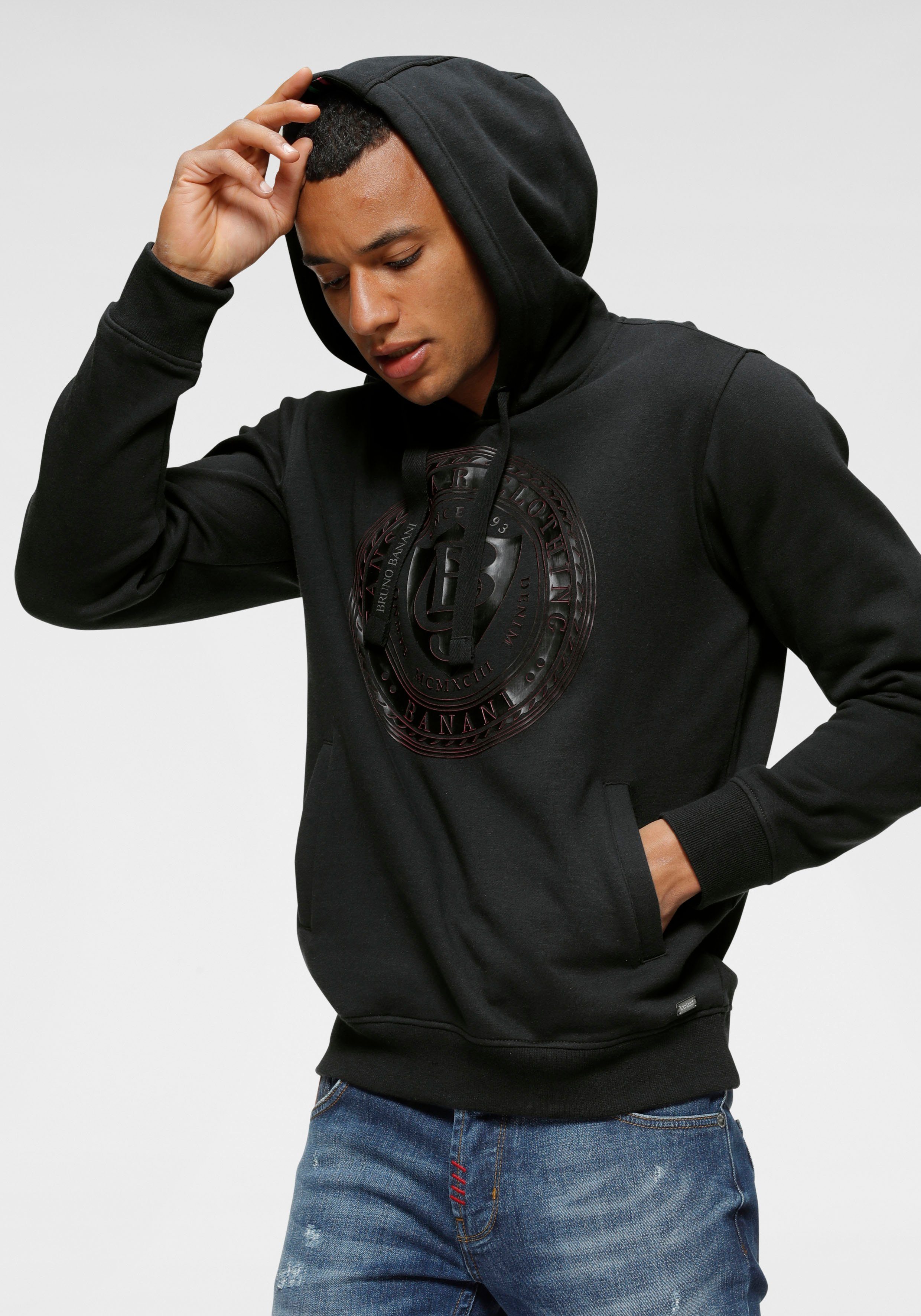 Bruno Banani Hoodie Lange mouwen, smalle pasvorm, bedrukt uiterlijk
