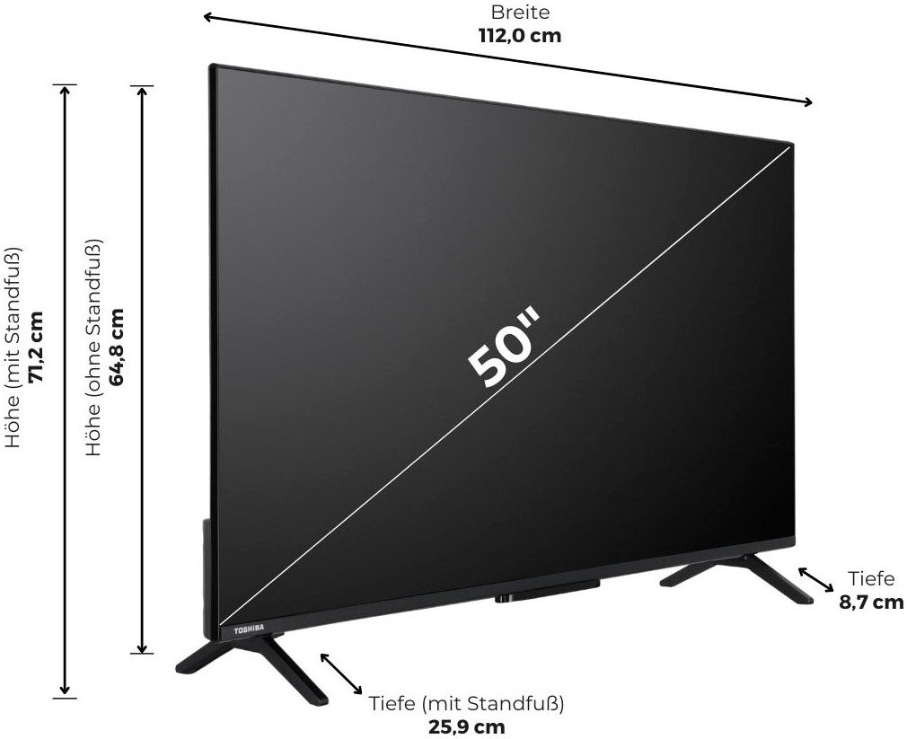 Toshiba DLED-tv 50UV2463DA, 126 cm / 50", 4K Ultra HD, Smart TV