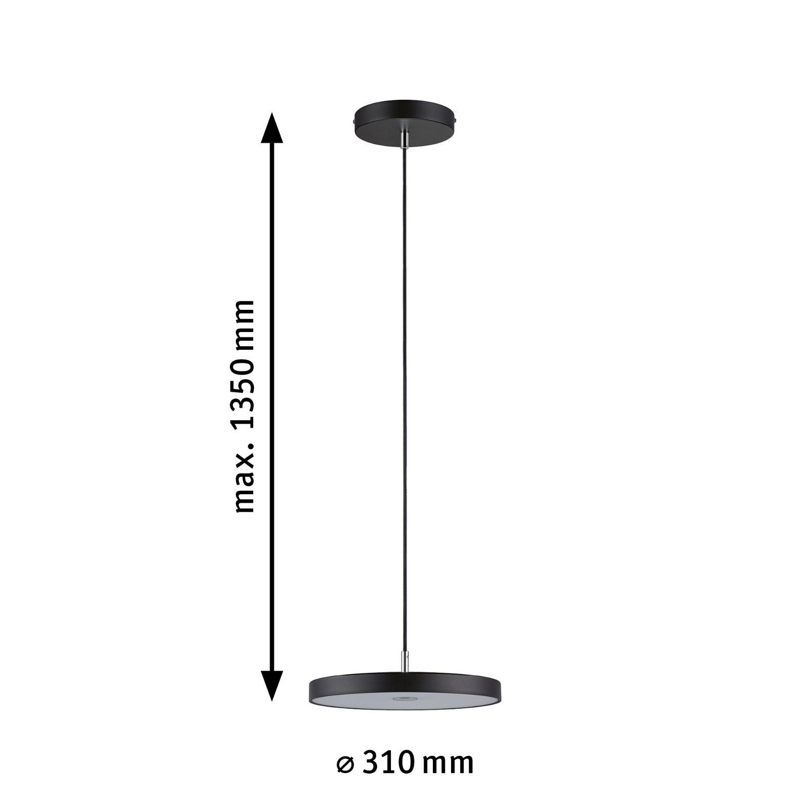 Paulmann Led-hanglamp Hildor 20W 300 mm Zwart 230V 2700K Metaal/Kunststof