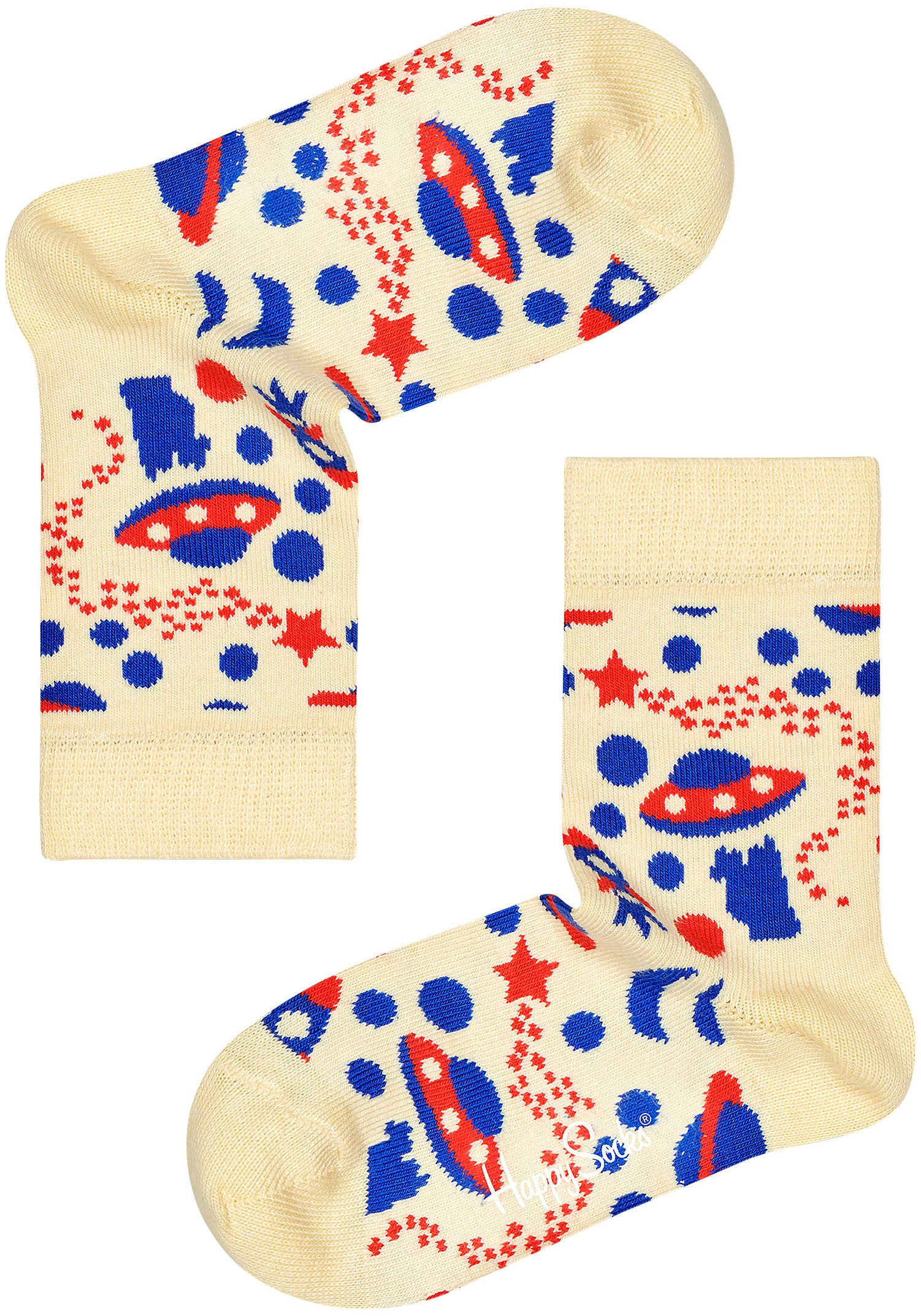 Happy Socks Lange sokken met speelse robotmotieven (Set van 3)