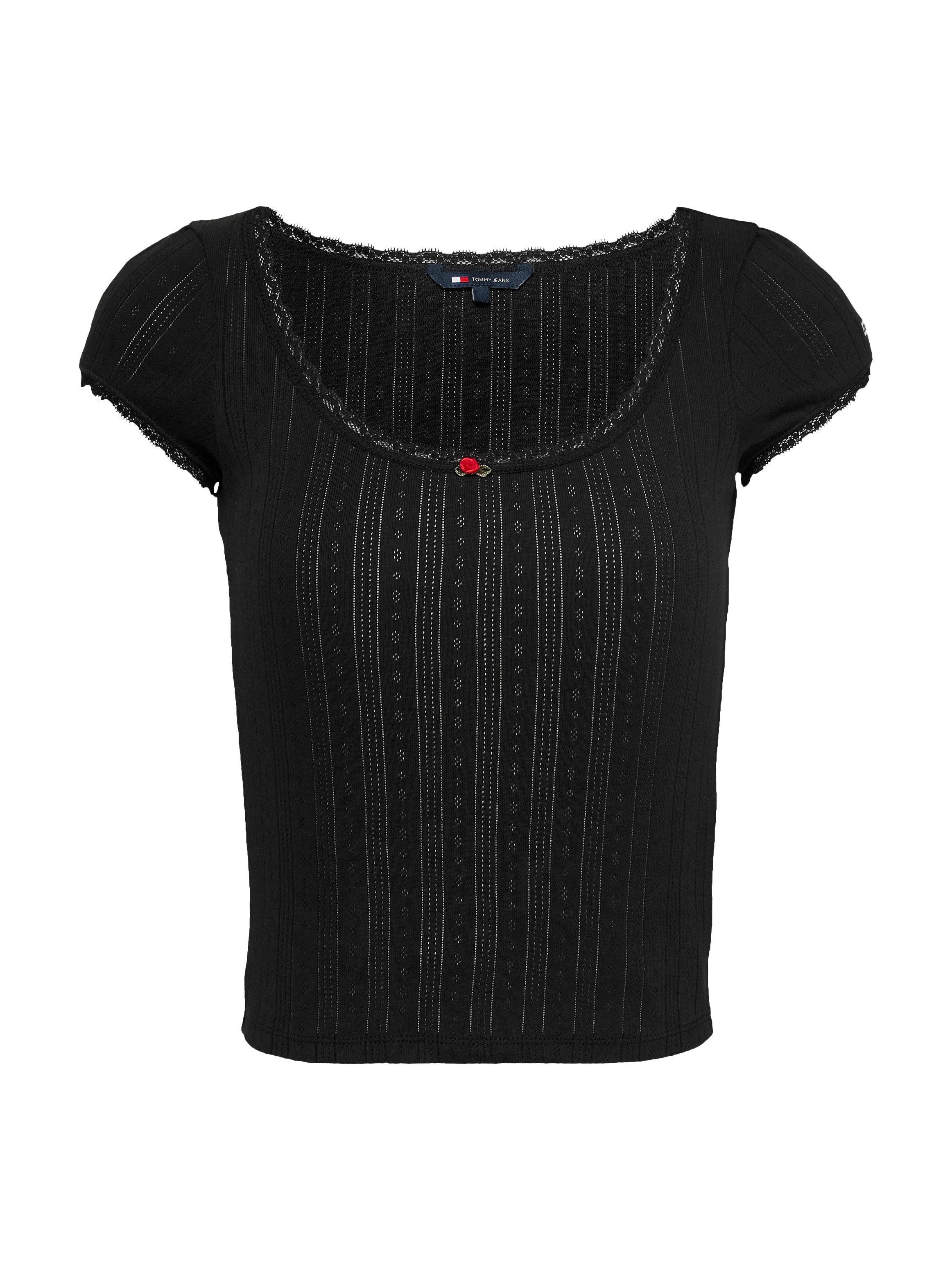 TOMMY JEANS T-shirt TJW SLIM SH POINTELLE SS TEE EXT