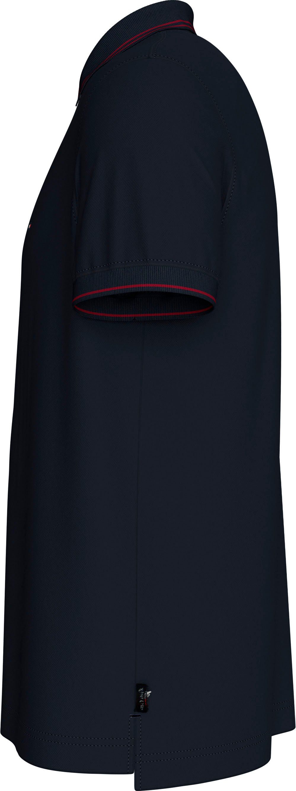 Tommy Hilfiger Poloshirt RWB ZIP PLACKET TIPPING REG POLO met contrasterende strepen aan de kraag