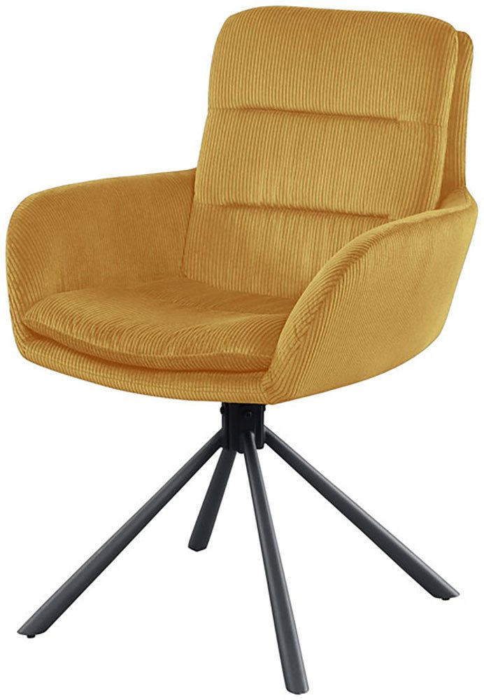 SalesFever Eetkamerstoel Pizzo armstoel Eetkamerstoel met cordstof, 360° draaifunctie (1 stuk)
