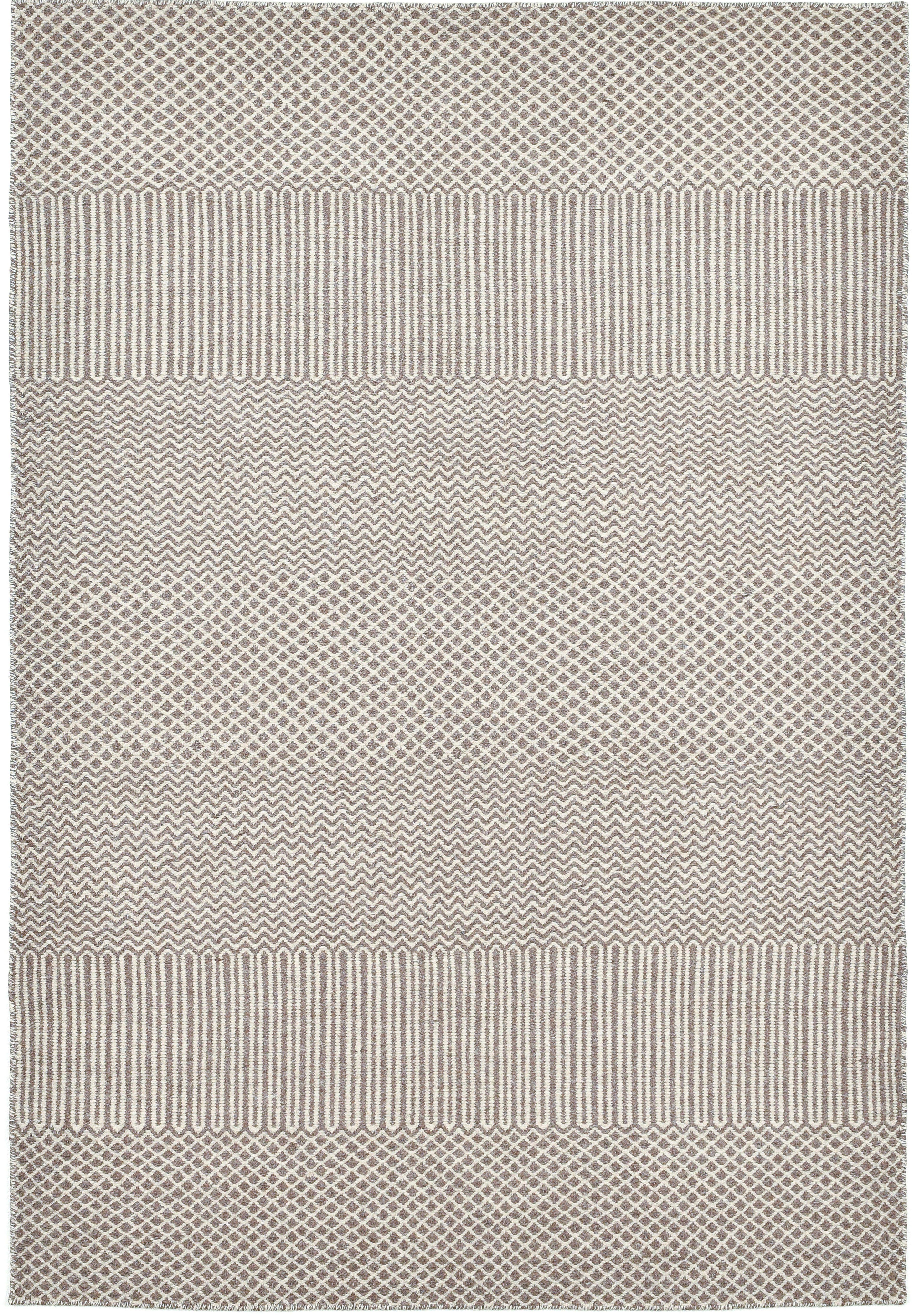 THEKO Wollen kleed Trondheim PO-501 Handgeweven vloerkleed, platweefsel, zuivere wol, met de hand geweven