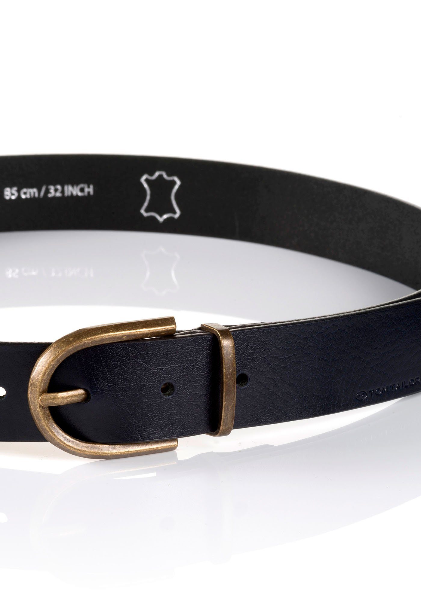 Tom Tailor Leren riem TTSYLKE 3 cm brede damesriem, sluiting in vintage-look, puur leer