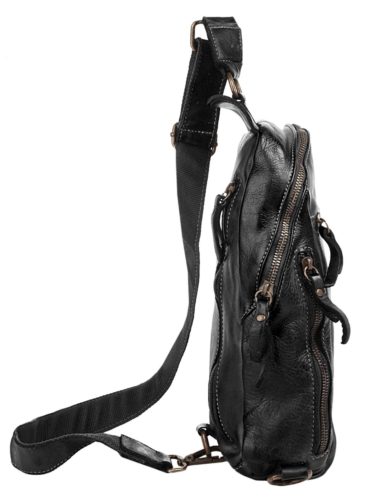 X-Zone Schoudertas echt leer, made in italy