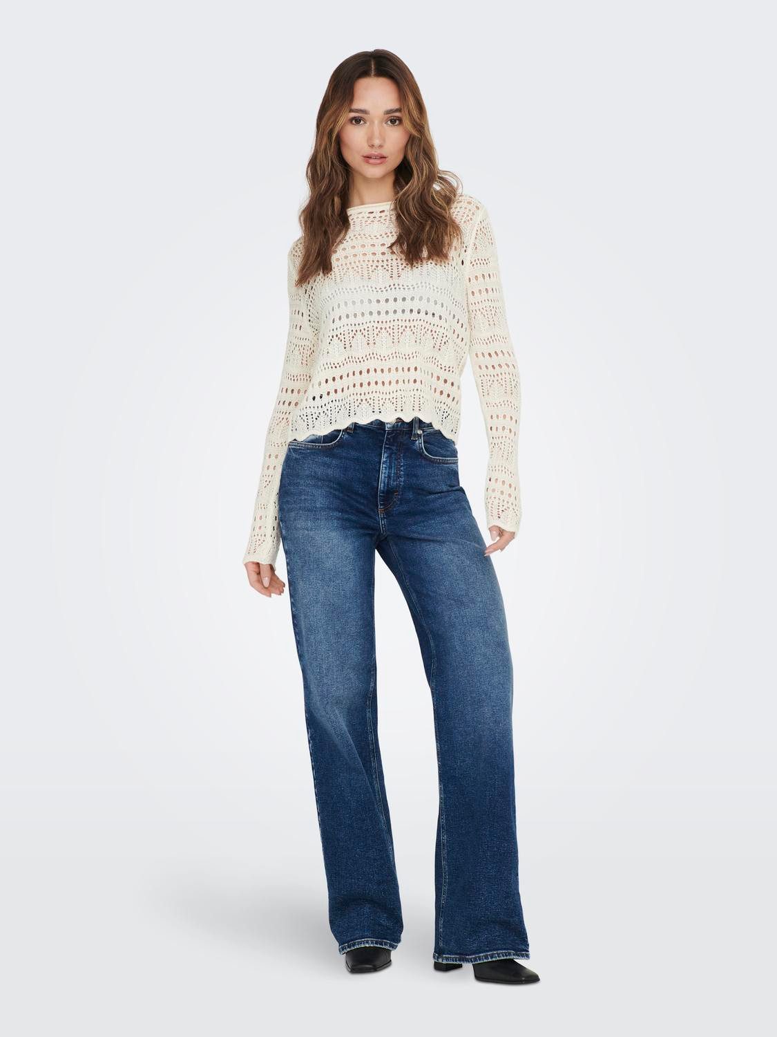JDY Trui met ronde hals SUN LAY L S BOATNECK PULLOV. KNT NOOS