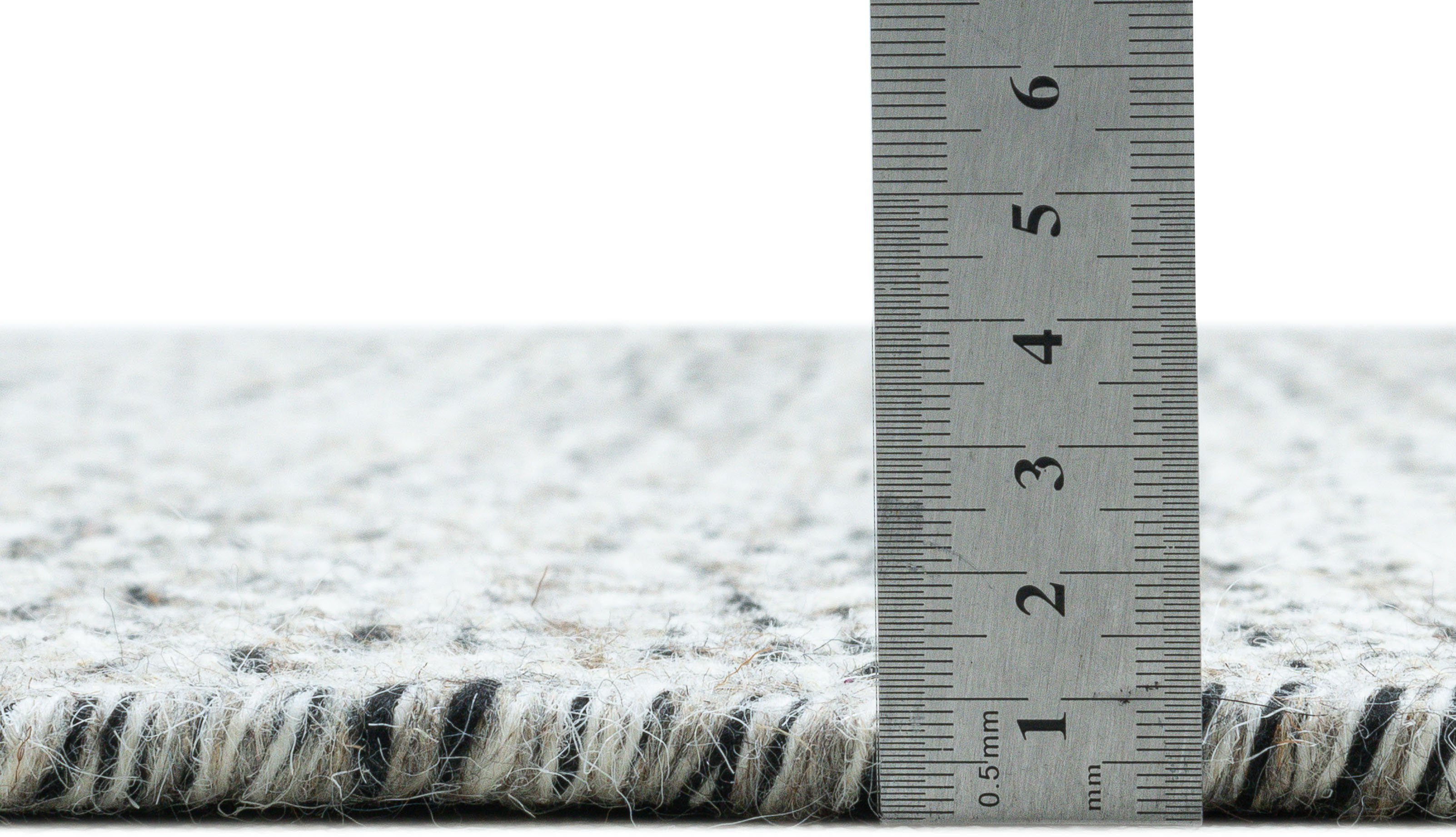 THEKO Wollen kleed Trondheim PO-502 Handgeweven vloerkleed, platweefsel, zuivere wol, met de hand geweven, ruitmotief