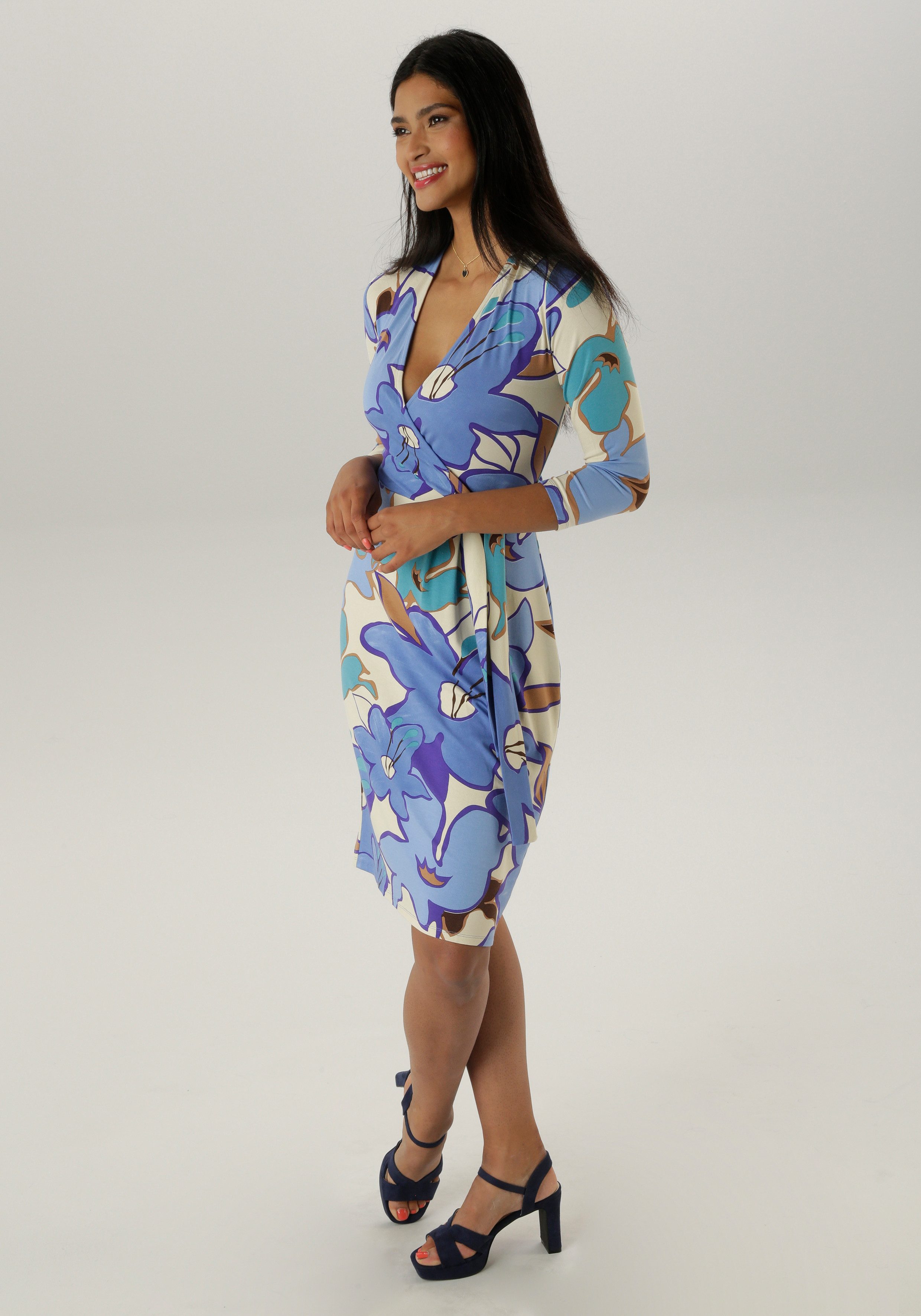 Aniston SELECTED Jerseyjurk in elegante wikkel-look