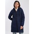 alpenblitz doorgestikte jas sledetocht met contrastkleurige imitatieleren piping  2-wegrits - nieuwe collectie blauw