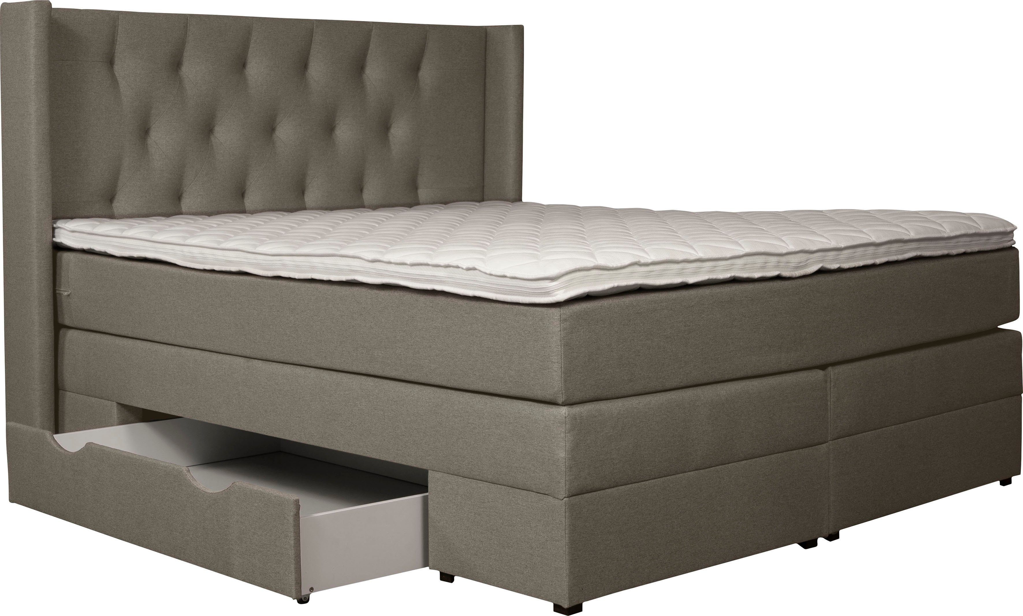 Places of Style Boxspring Elegance met mooie capitonnage, in de hardheden h2 & h3, inclusief laden