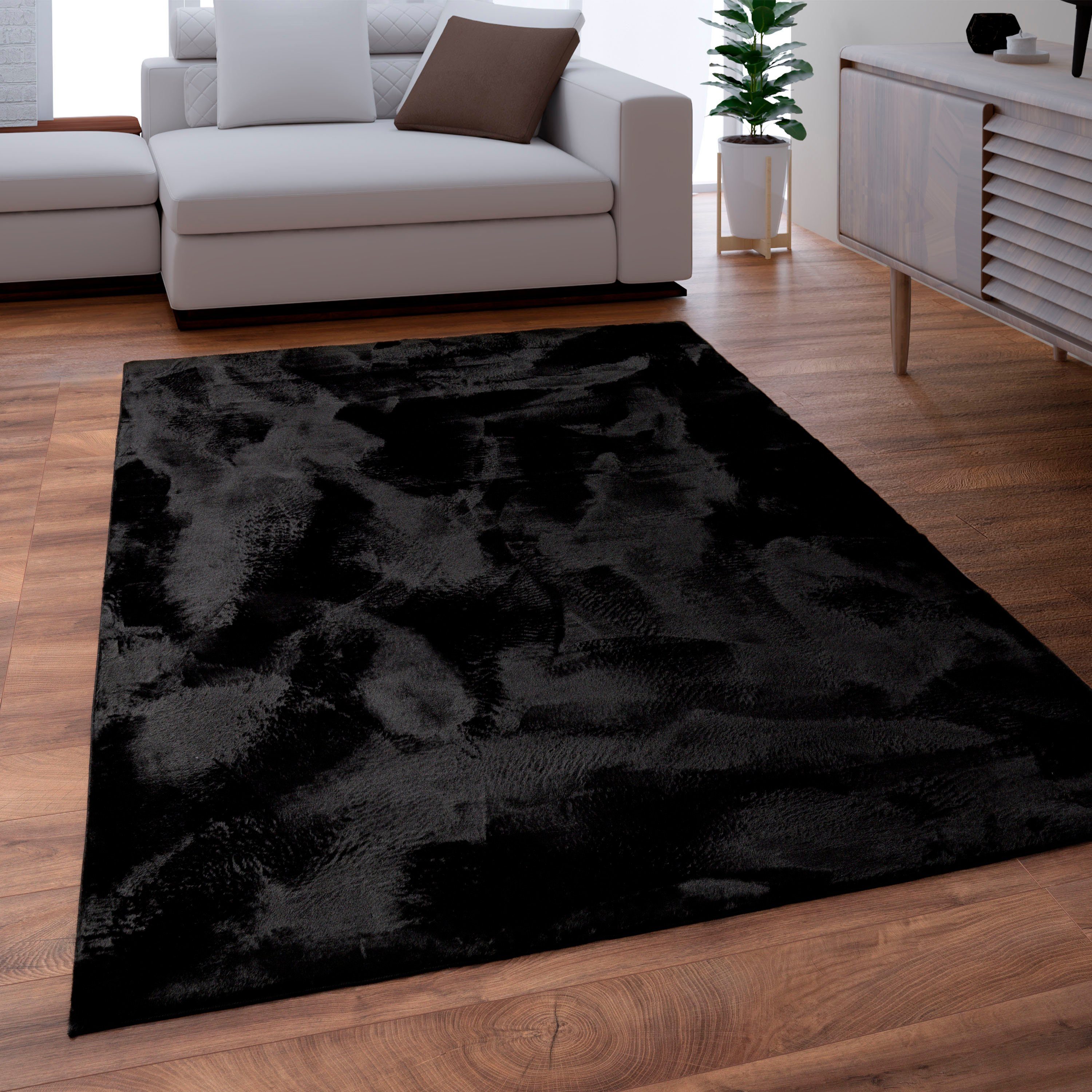 Paco Home Vachtvloerkleed Imitatiebont Soft 380 Lange pool, heerlijk zacht vloerkleed - bijzonder zacht, unikleuren dieren vloerkleden maat 140 cm x